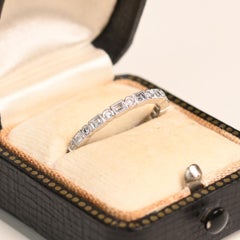 Full Eternity Wedding Band. Alternate Round Baguette Diamond Band Platinum 2mm