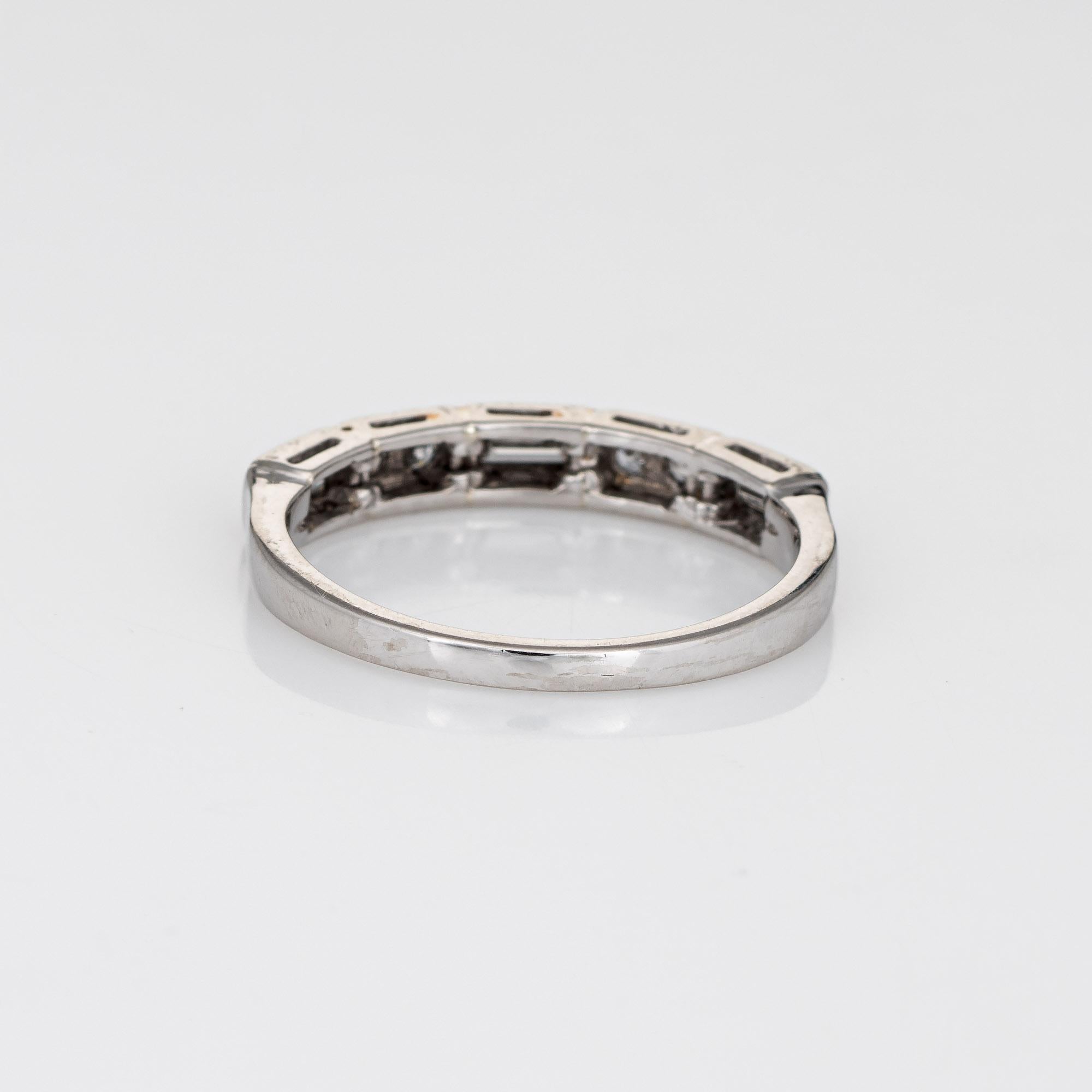 Women's Mixed Cut Diamond Band Vintage Platinum Wedding Ring Estate Jewelry
