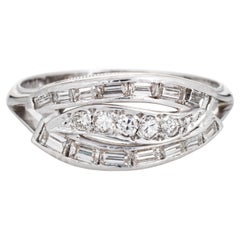 Vintage 14k Weißgold Ring mit Diamanten im Mischschliff Gr. 8 Estate Fine Jewelry