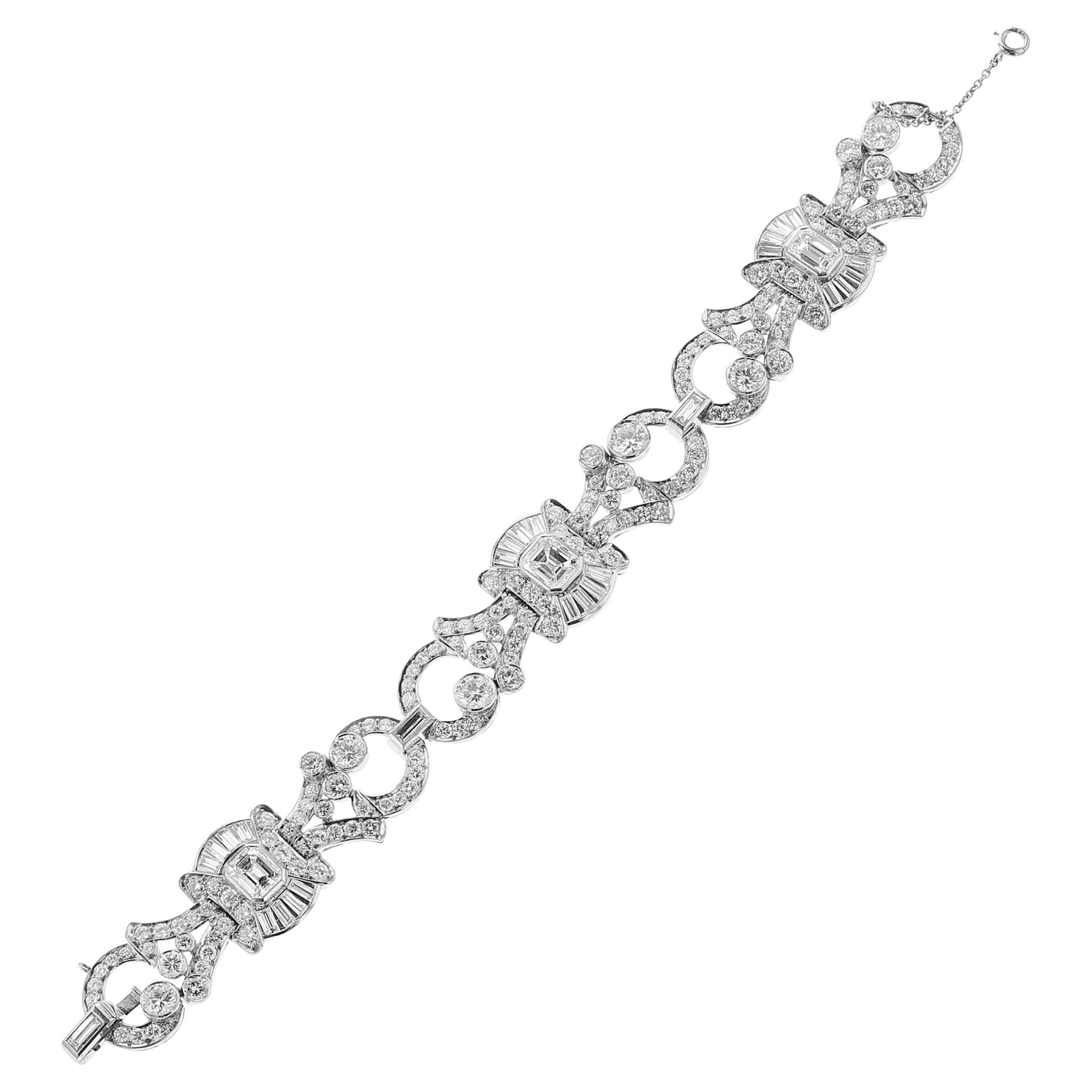 Mixed-Cut Diamond Bracelet, Platinum