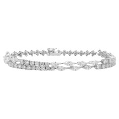 Mixed Cut Diamond Double Strand Bracelet 4.80 Carats 108 Diamonds 18K Gold