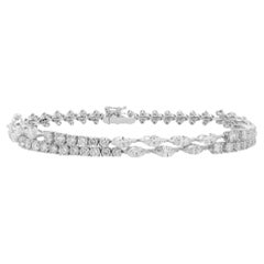 Mixed Cut Diamond Double Strand Bracelet 4.80 Carats 108 Diamonds 18K Gold