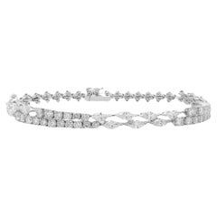 Mixed Cut Diamond Double Strand Bracelet 4.80 Carats 108 Diamonds 18K Gold