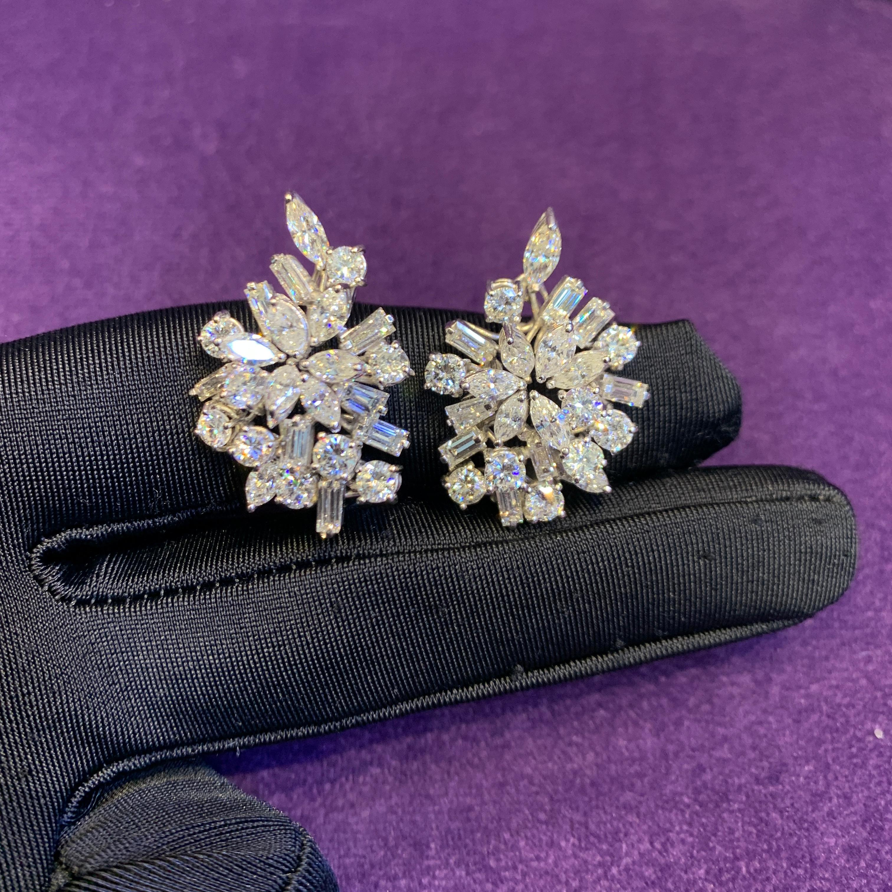 Diamant-Ohrringe mit gemischtem Schliff im Zustand „Hervorragend“ im Angebot in New York, NY