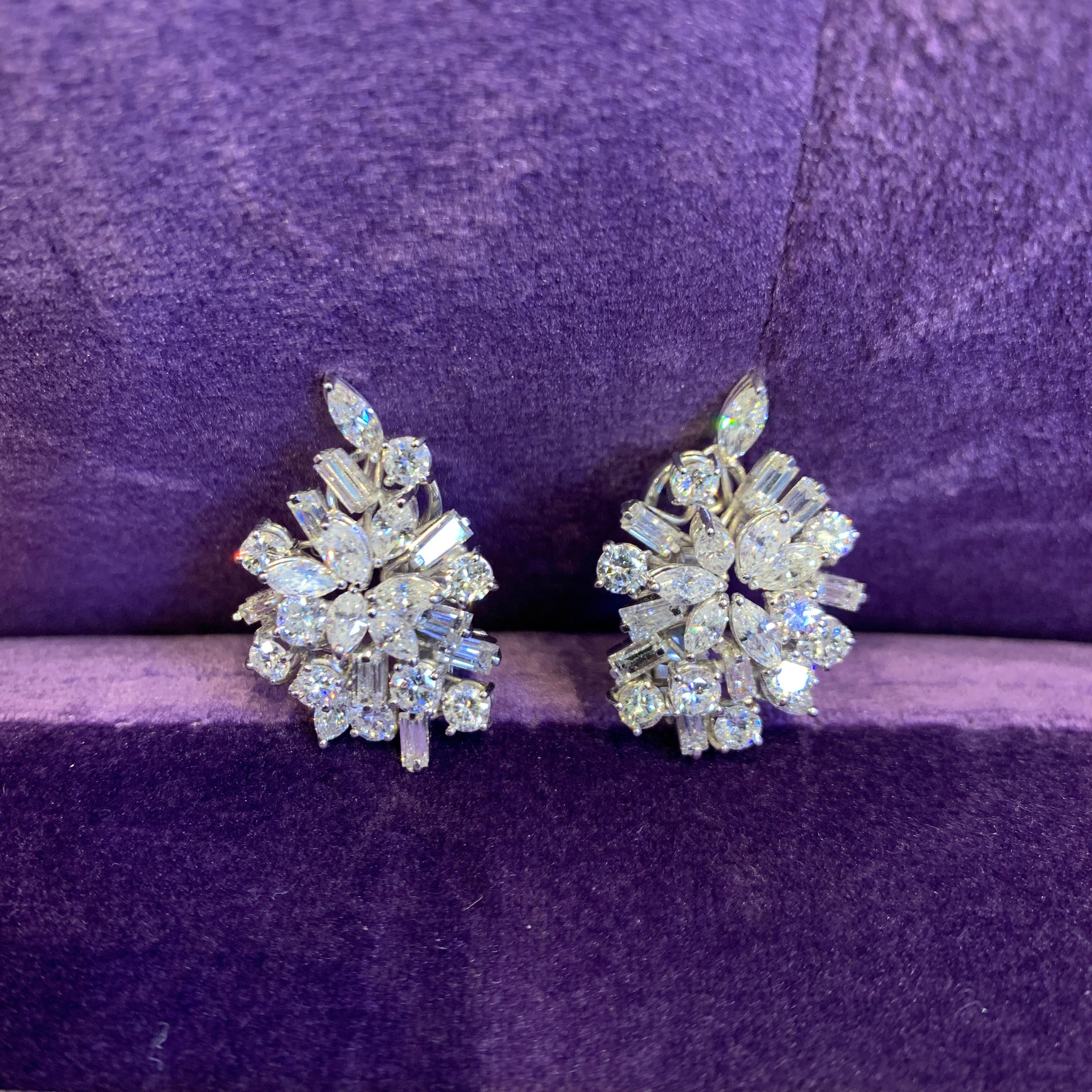 Diamant-Ohrringe mit gemischtem Schliff Damen im Angebot