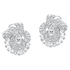 Mixed-Cut Diamond Earrings, Platinum