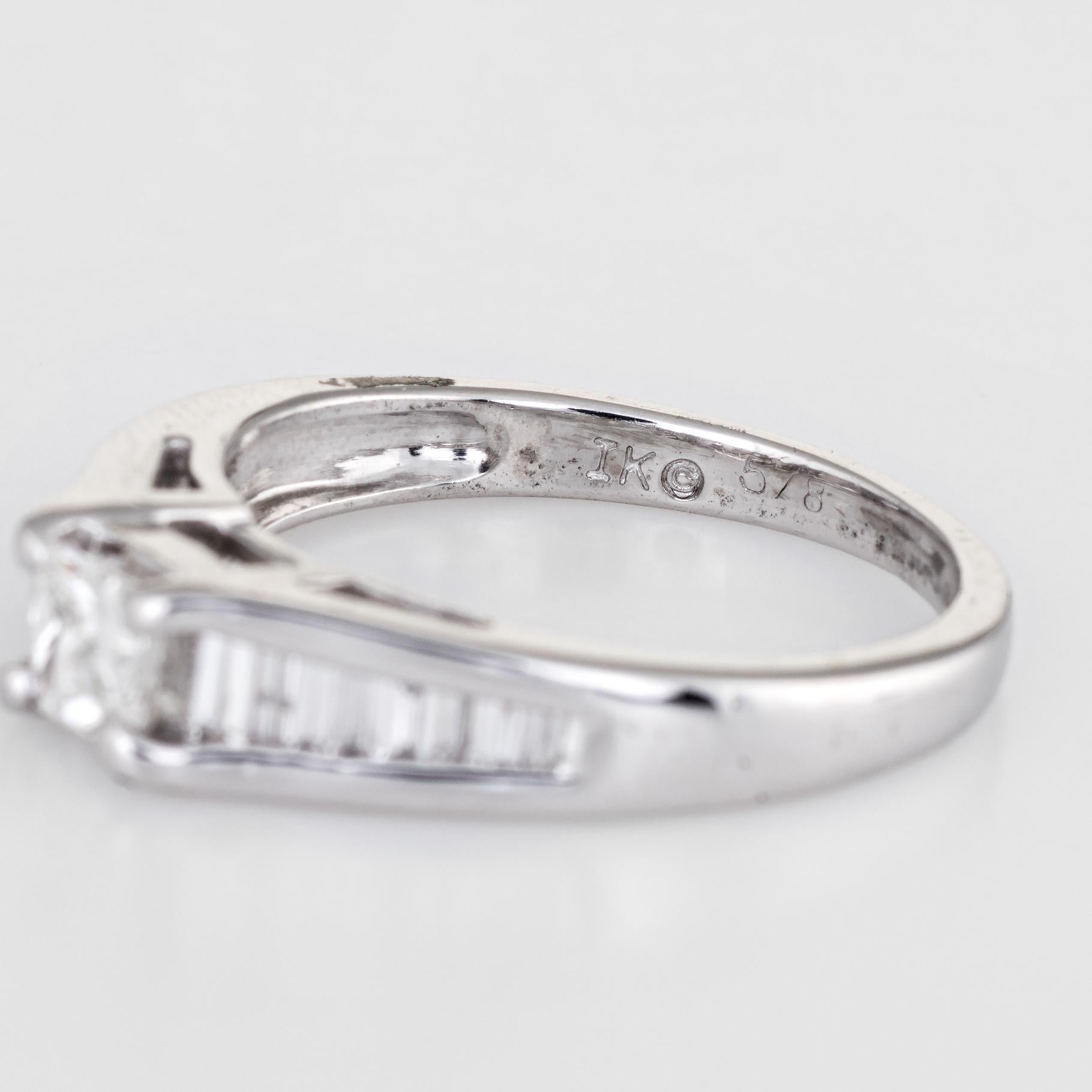 Mixed Cut Diamond Engagement Ring Platinum Vintage Bridal Jewelry Estate In Excellent Condition In Torrance, CA