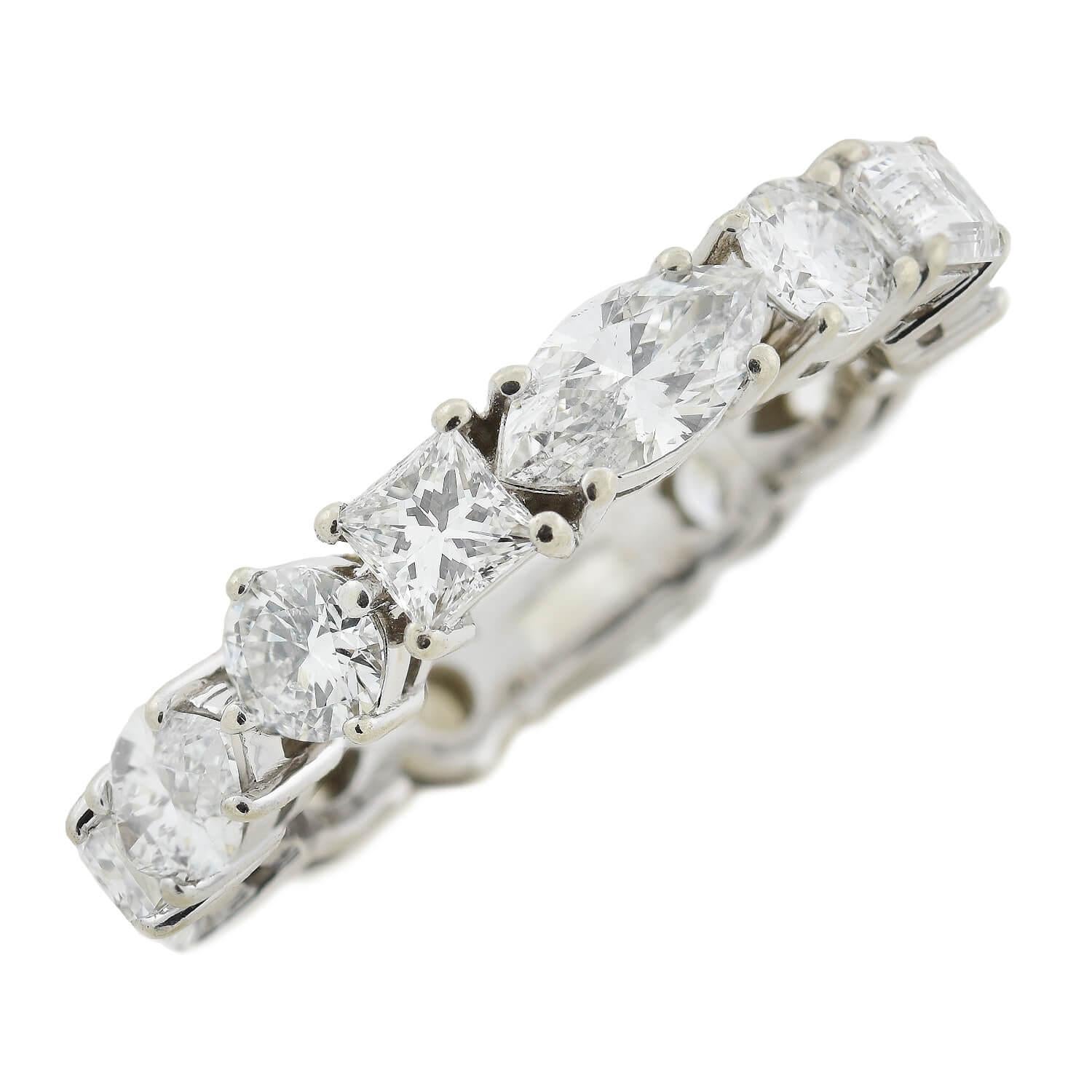 mixed cut diamond band