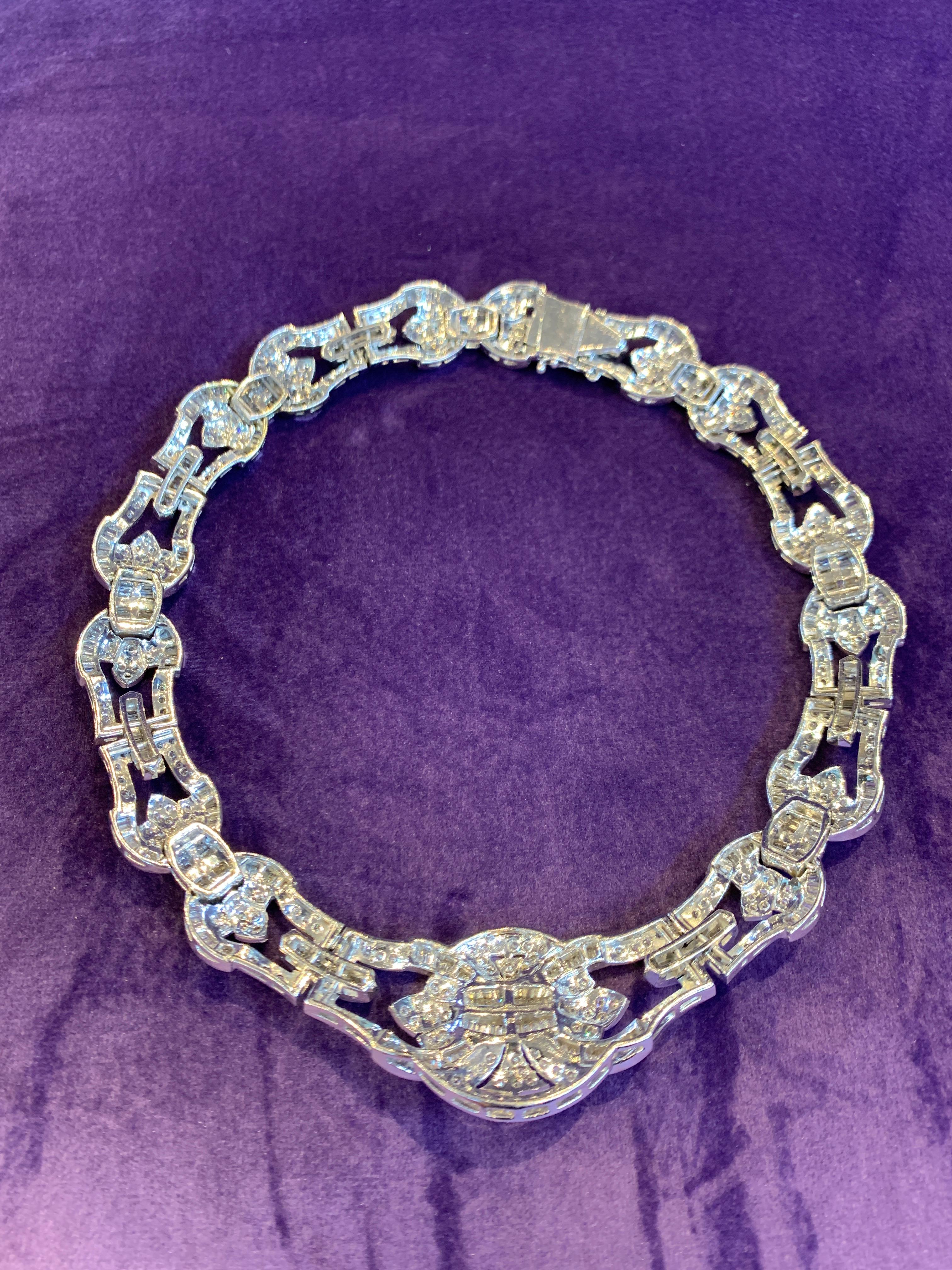 Women's or Men's Mixed Cut Diamond Necklace