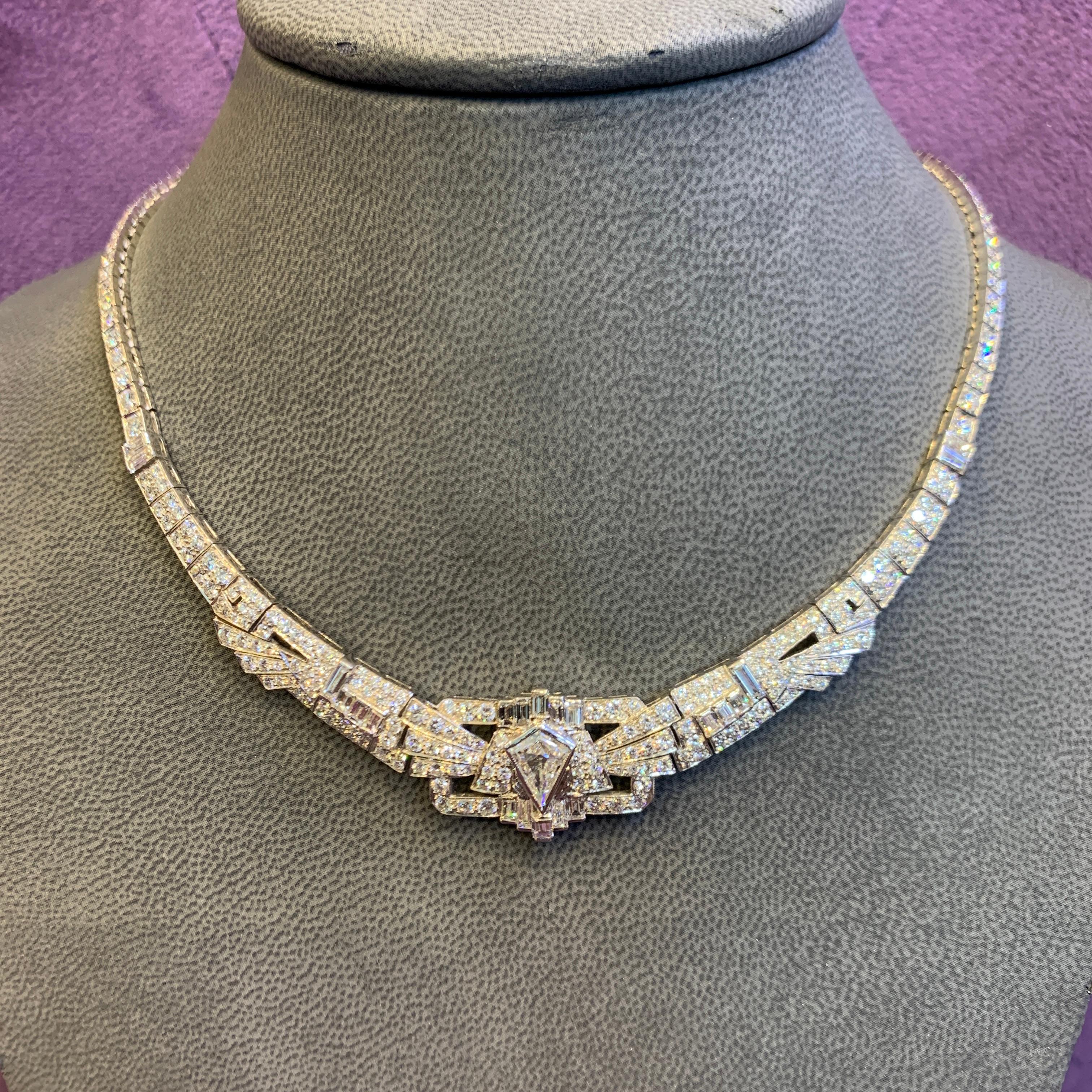 Kite Cut Mixed Cut Diamond Necklace For Sale