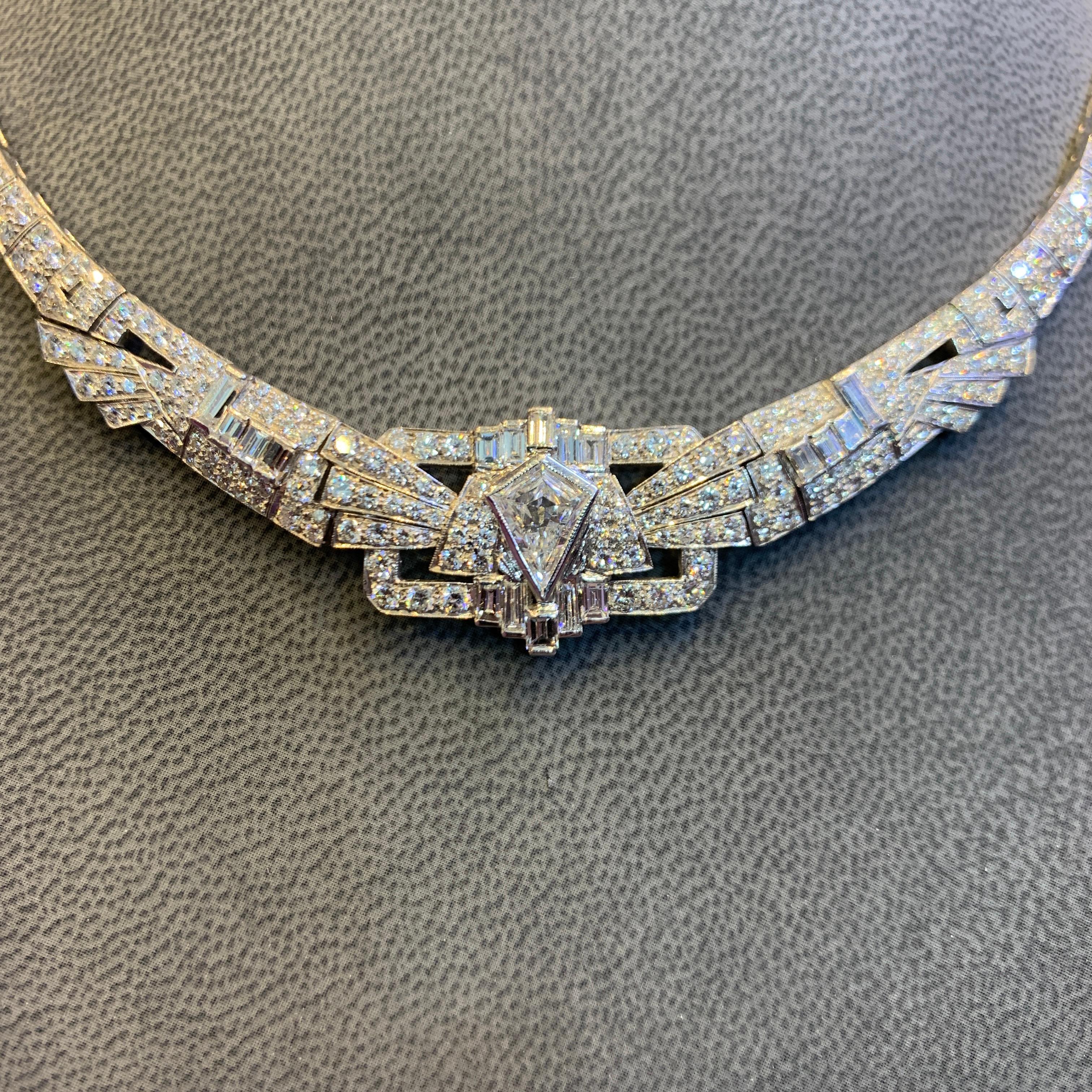 Mixed Cut Diamond Necklace In Excellent Condition For Sale In New York, NY