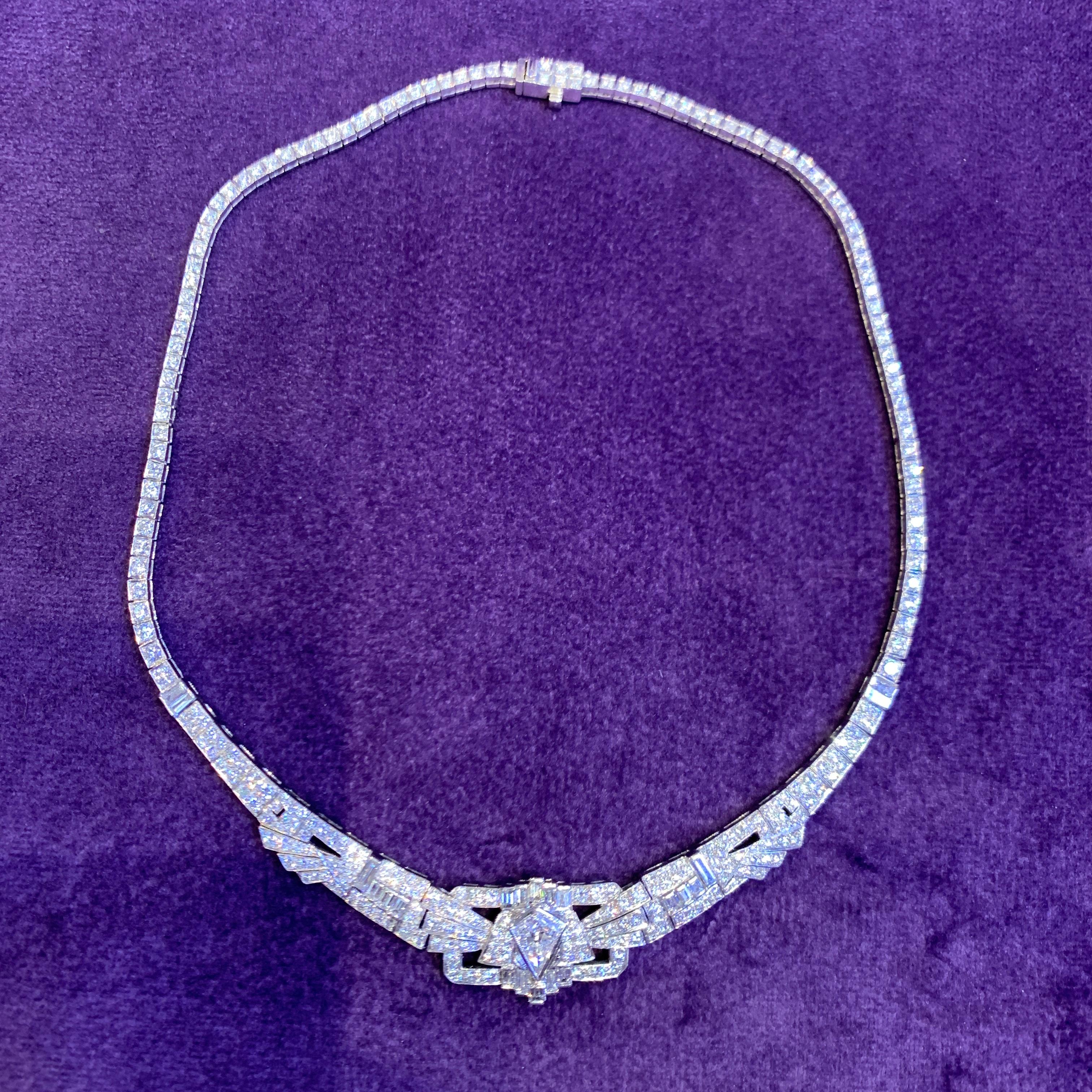 Mixed Cut Diamond Necklace For Sale 1