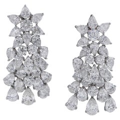 Used Spectra Fine Jewelry Diamond Platinum Drop Earrings