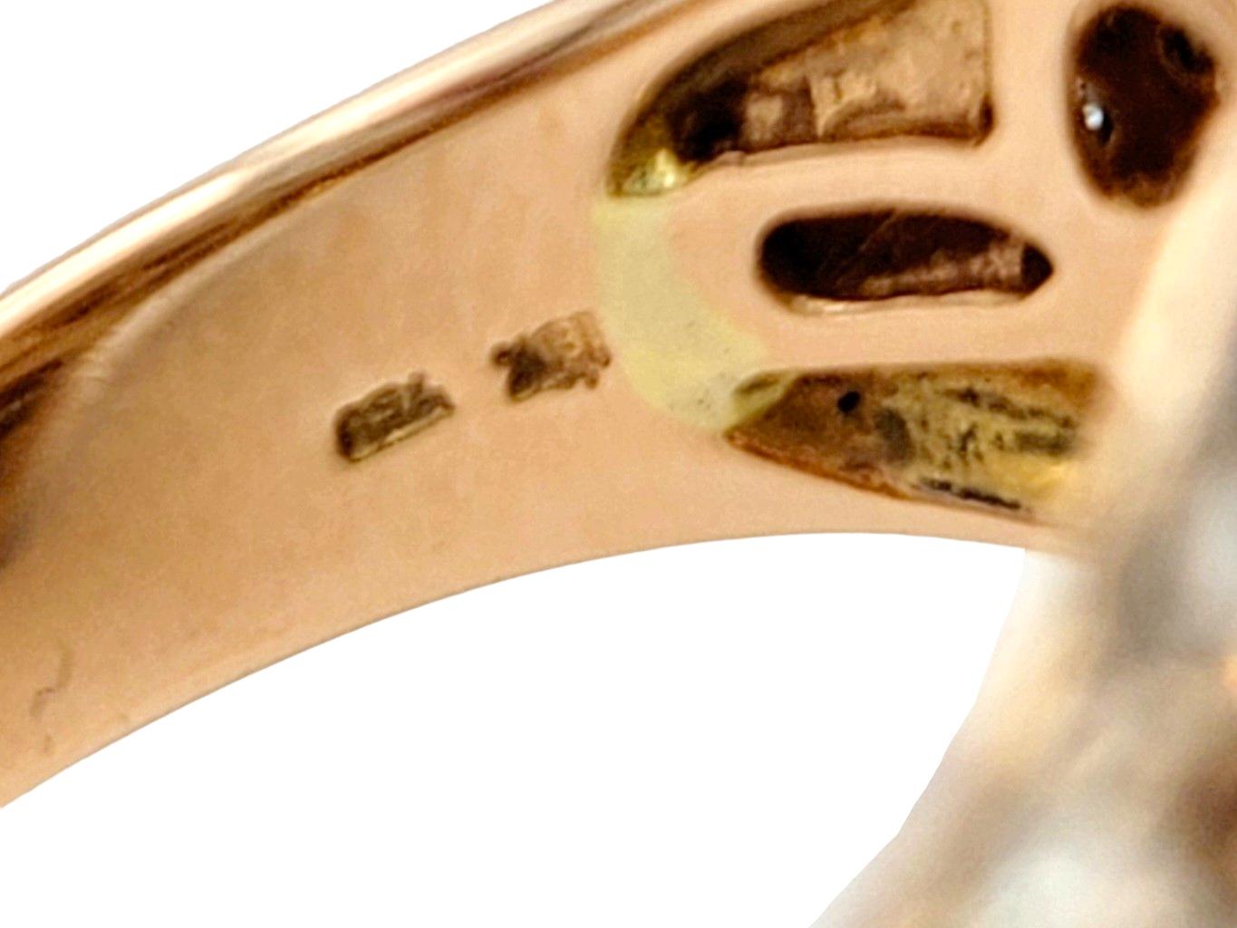Mixed Cut Mehrfarbiger Diamant-Cluster-Cocktailring aus 18 Karat Roségold mit gemischtem Schliff im Angebot 1