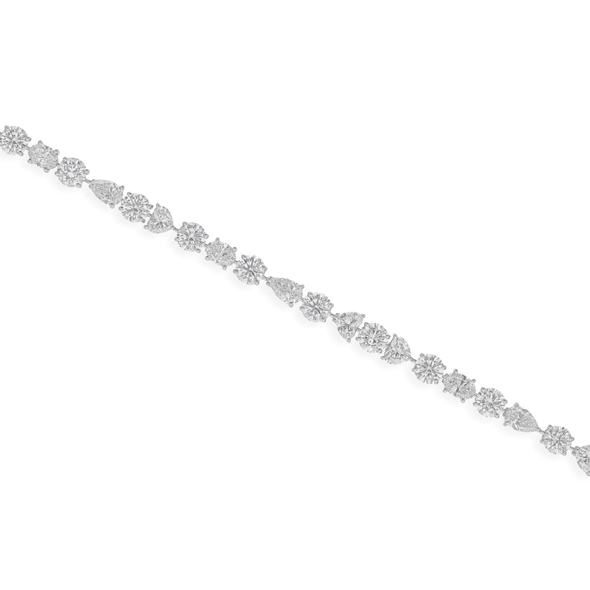 Diamante natural talla mixta SI/H 15,31 TQW Oro blanco Pulsera de tenis de aniversario Corte mixto en venta