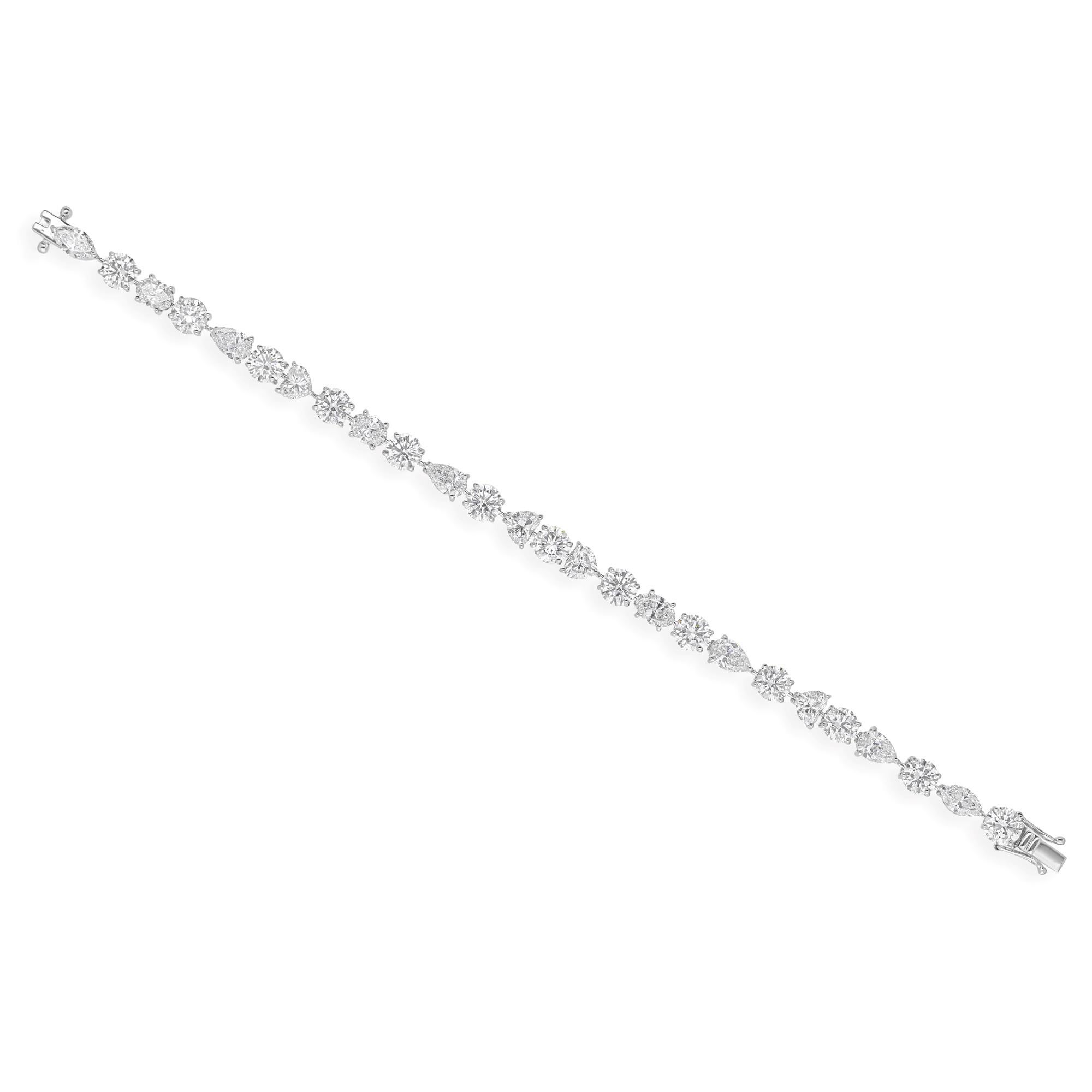 Naturdiamant im Mischschliff SI/H 15,31CTW Weißgold-Jubiläums-Tennisarmband im Zustand „Neu“ im Angebot in Diera, Dubai