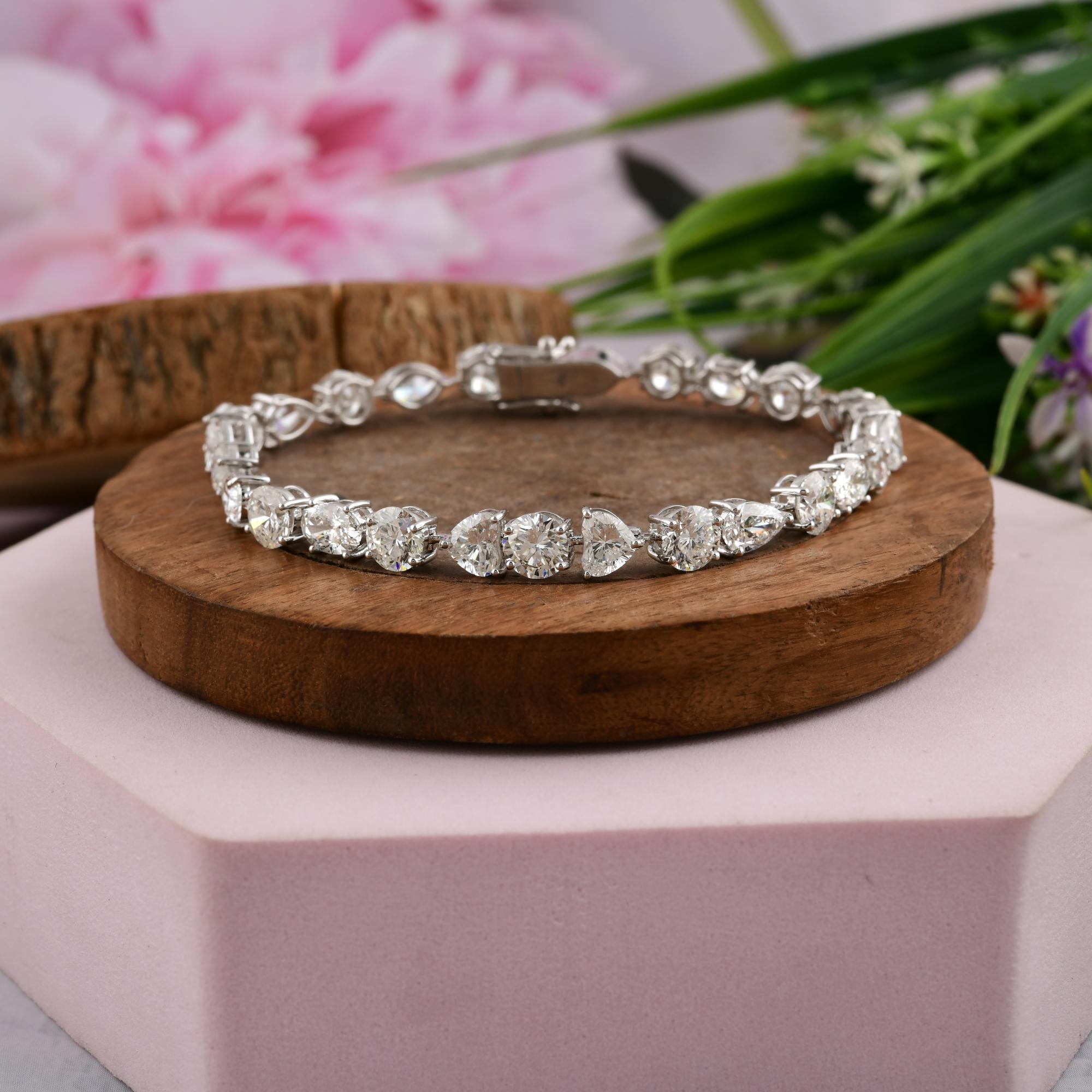 De las mujeres Diamante natural talla mixta SI/H 15,31 TQW Oro blanco Pulsera de tenis de aniversario en venta