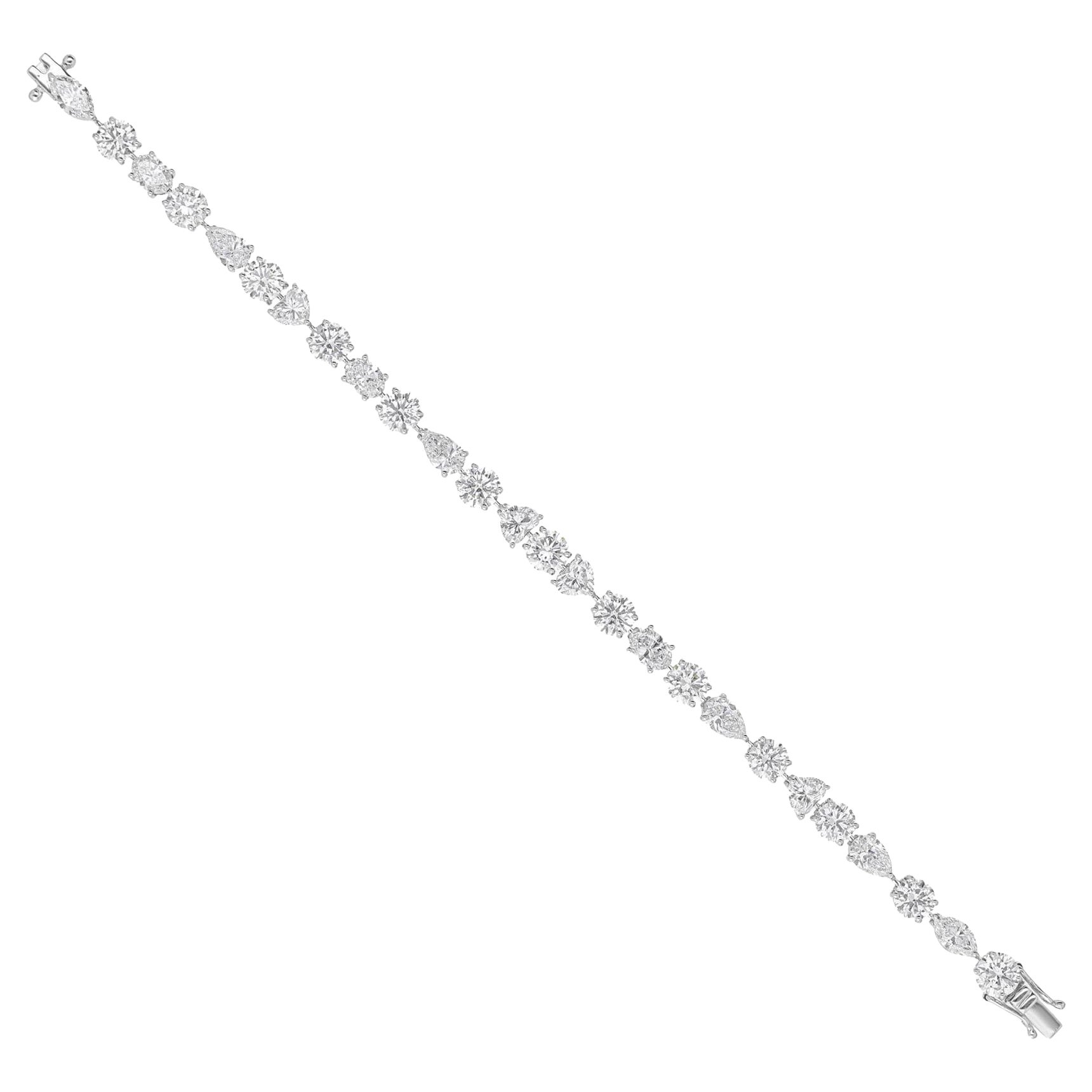 Diamante natural talla mixta SI/H 15,31 TQW Oro blanco Pulsera de tenis de aniversario