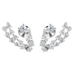 9.57 Ct Natural Diamond Earrings 18K White Gold Wedding Gift Anniversary Gift