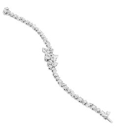 Mixed Diamond Tennis Cluster Bracelet