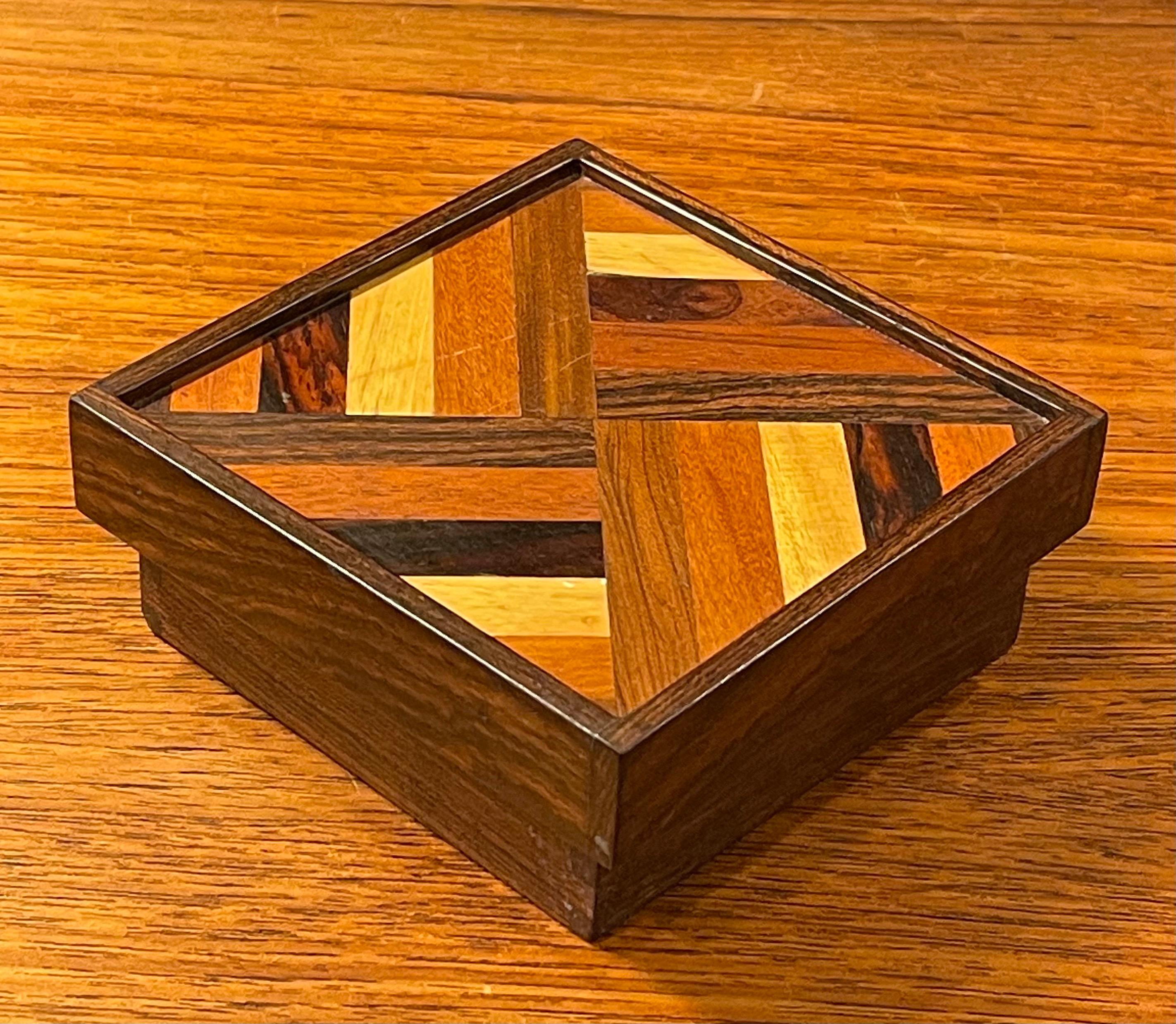 Mexican Mixed Exotic Wood Trinket Box by Don Shoemaker