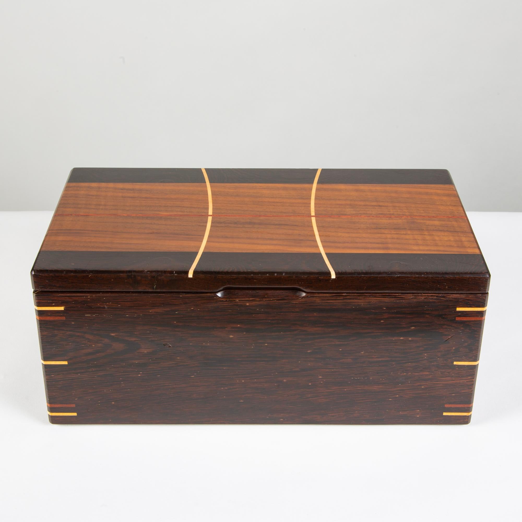 Mixed Exotic Woods Humidor In Excellent Condition In Los Angeles, CA