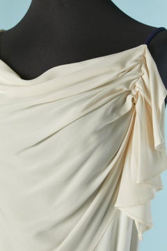 Mixed fabric asymmetrical dress with silk belt VIONNET