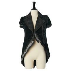 Mixed fabrics asymmetrical short sleeve jacket Comme des Garçons