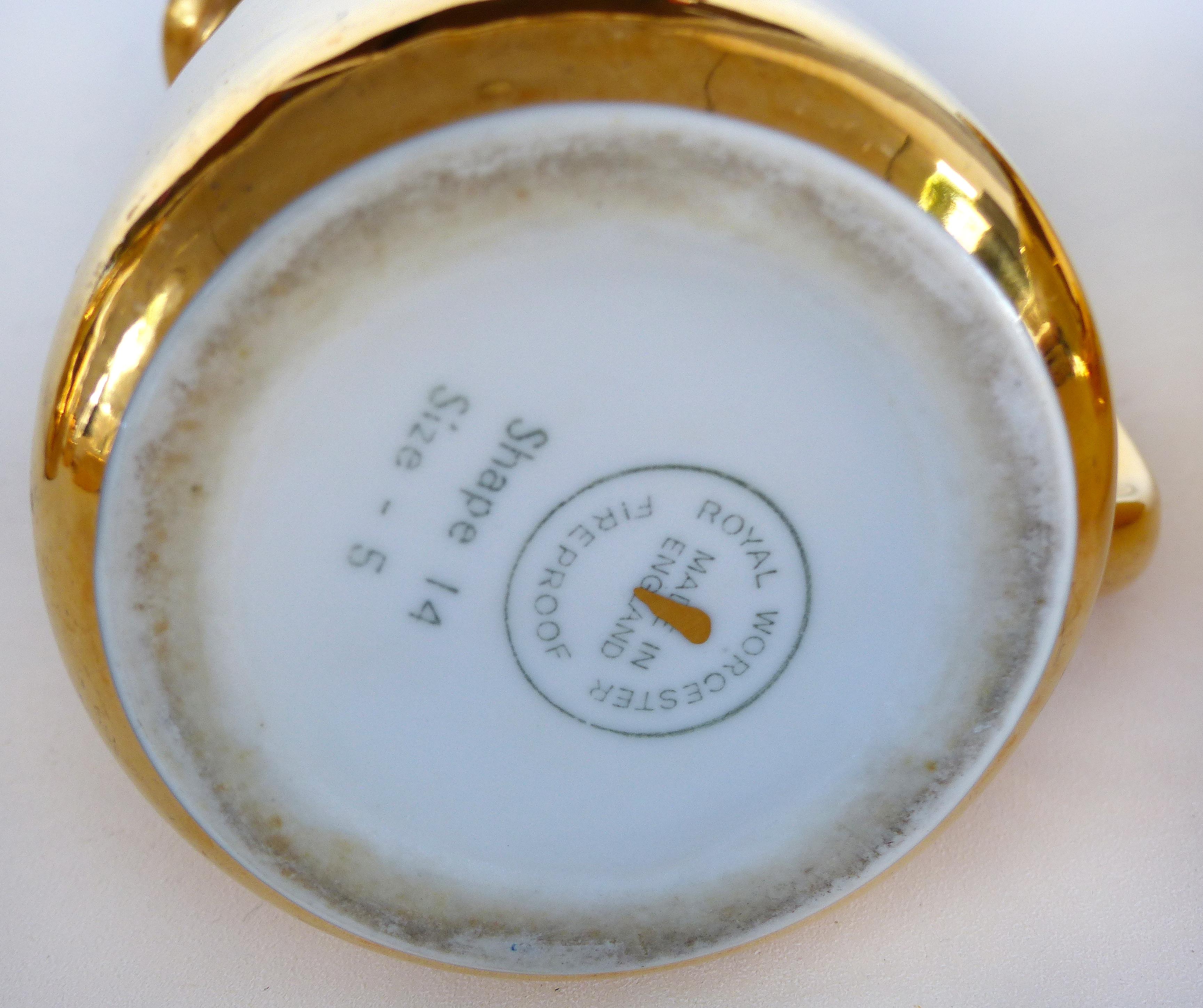 Juego de café de lustre dorado mixto de Pillivuyt de Francia y Royal Worchester 3