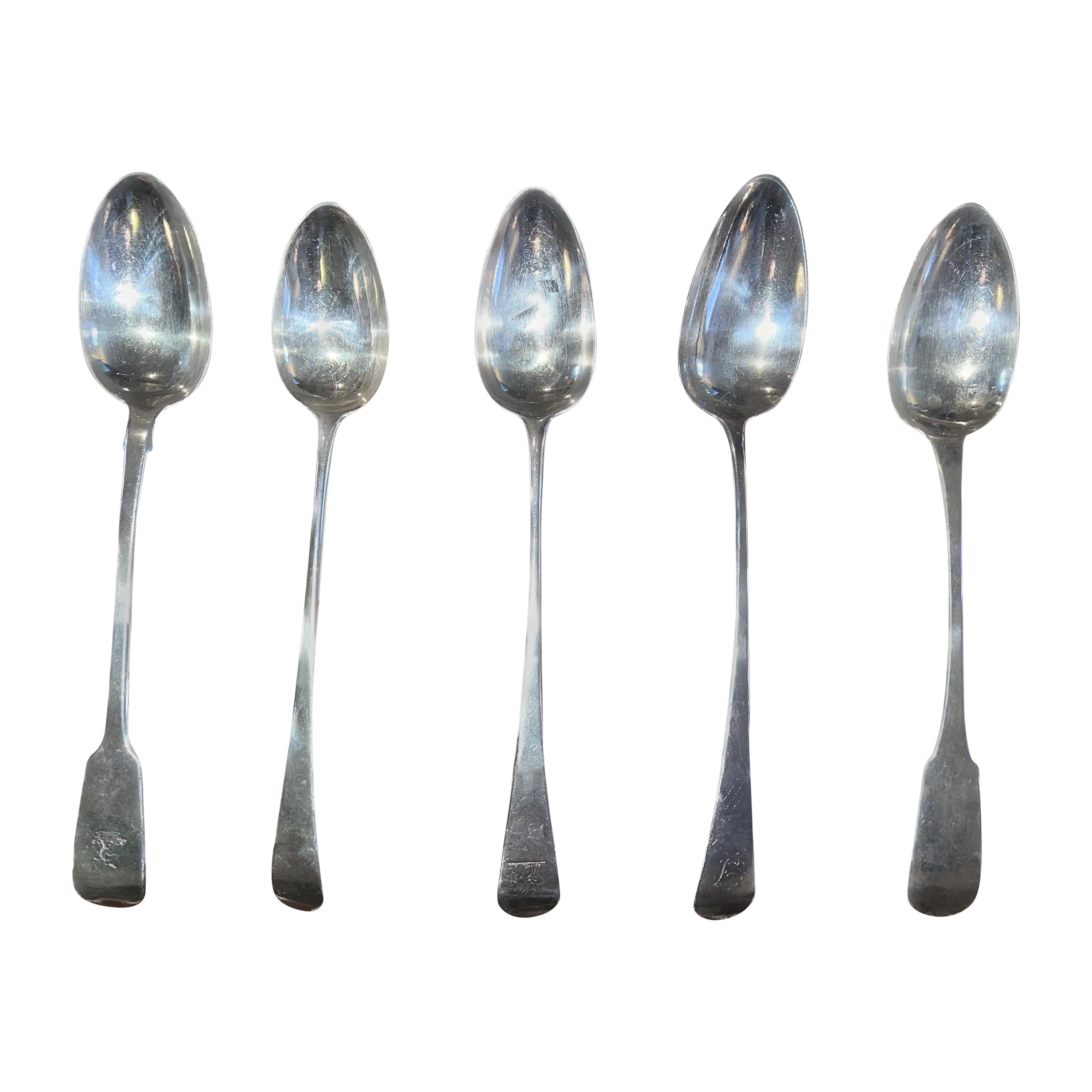 Mixed Hallmarks Sterling Silver Serving Spoons For Sale