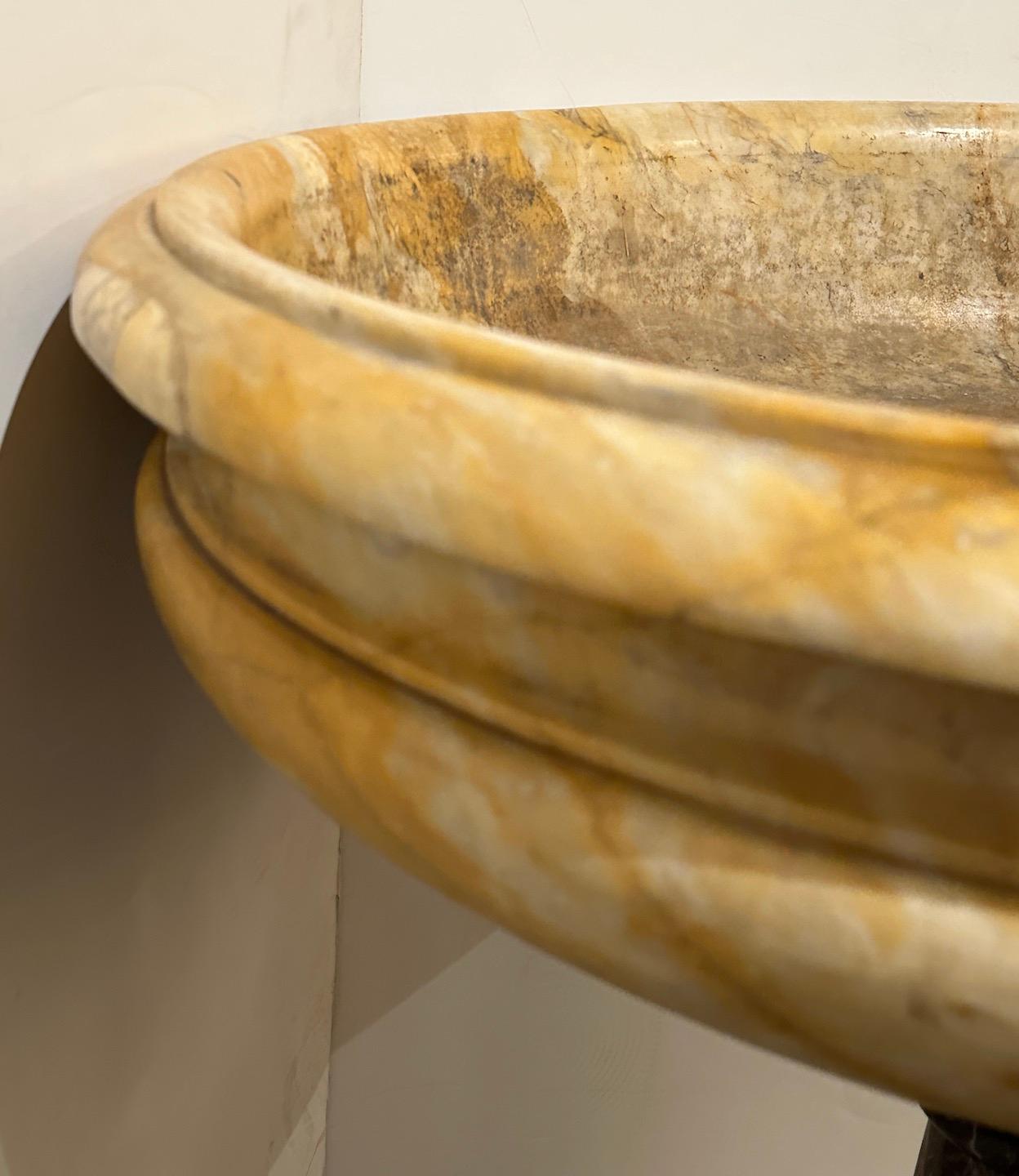 Italian Mixed Marble Baptismal Font  For Sale