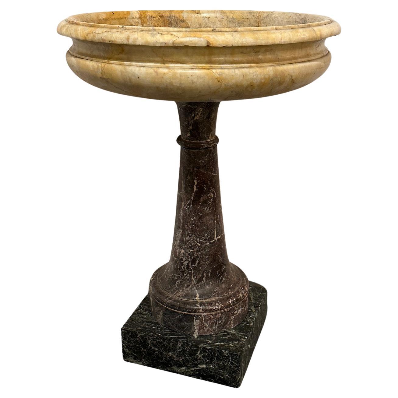 Mixed Marble Baptismal Font  For Sale