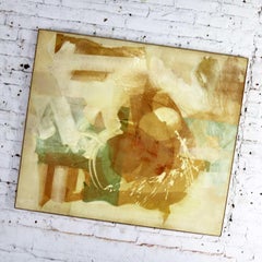 MCM Mixed-Media Abstract 2d Art Piece Where No Sea Runs by Richard Slimon, 1962