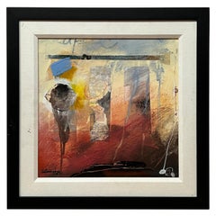 Mixed-Media Abstract Oil on Canvas by Cuban Artist Antonio Dojer