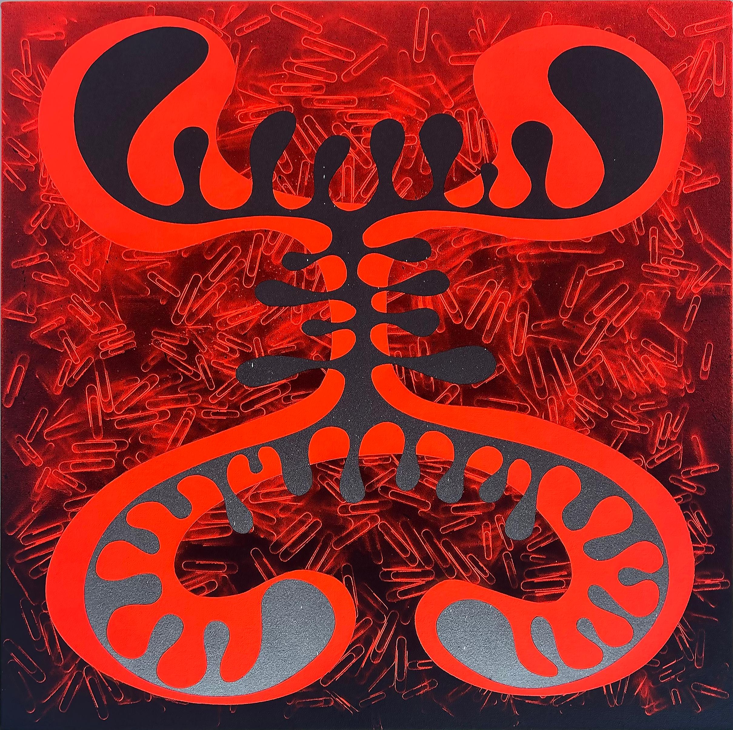 Abstraktes Gemälde in Mischtechnik des Miamier Künstlers Gustavo Oviedo mit dem Titel Spinal  2021 (21. Jahrhundert und zeitgenössisch) im Angebot