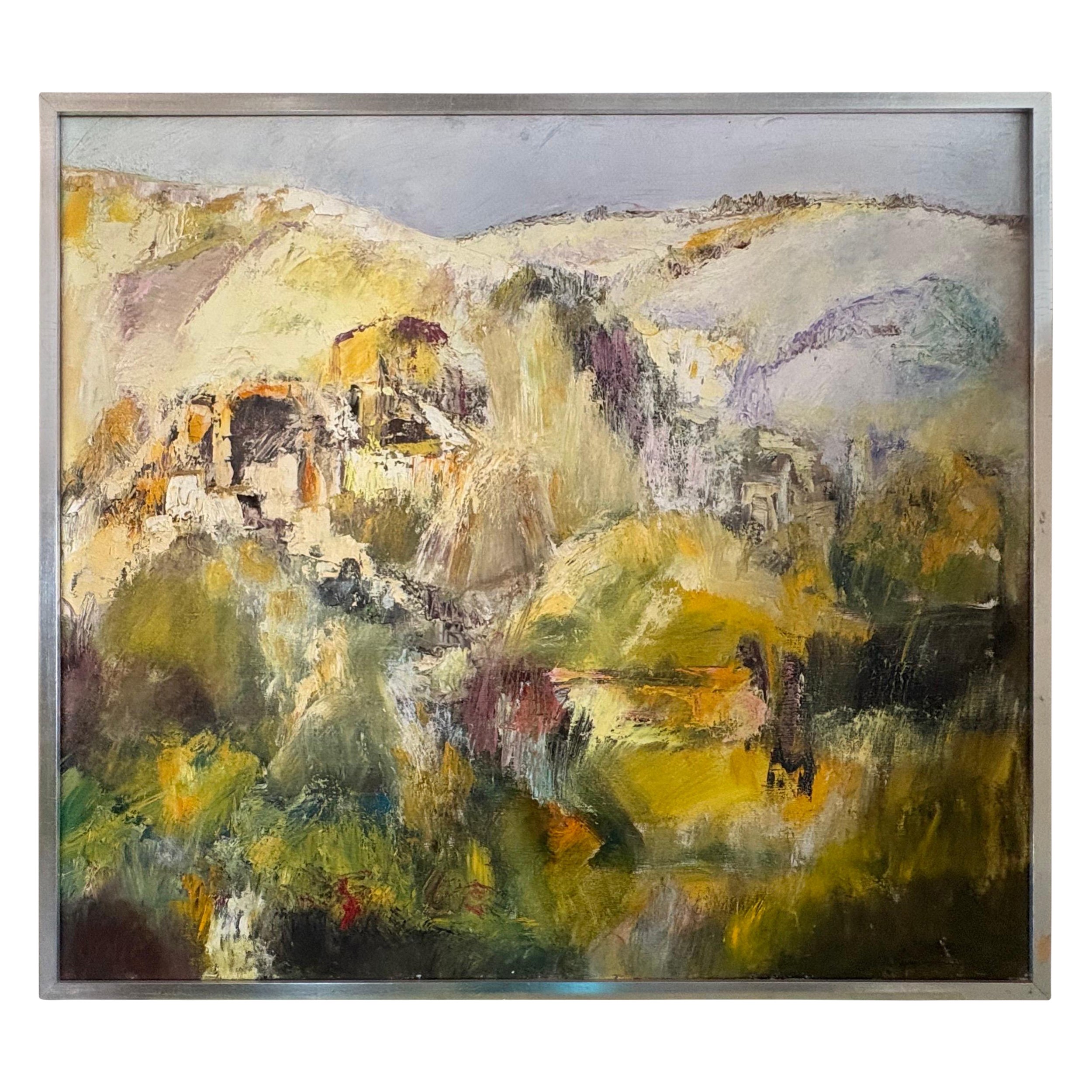 French Modern Abstract Oil Painting On Canvas For Sale
