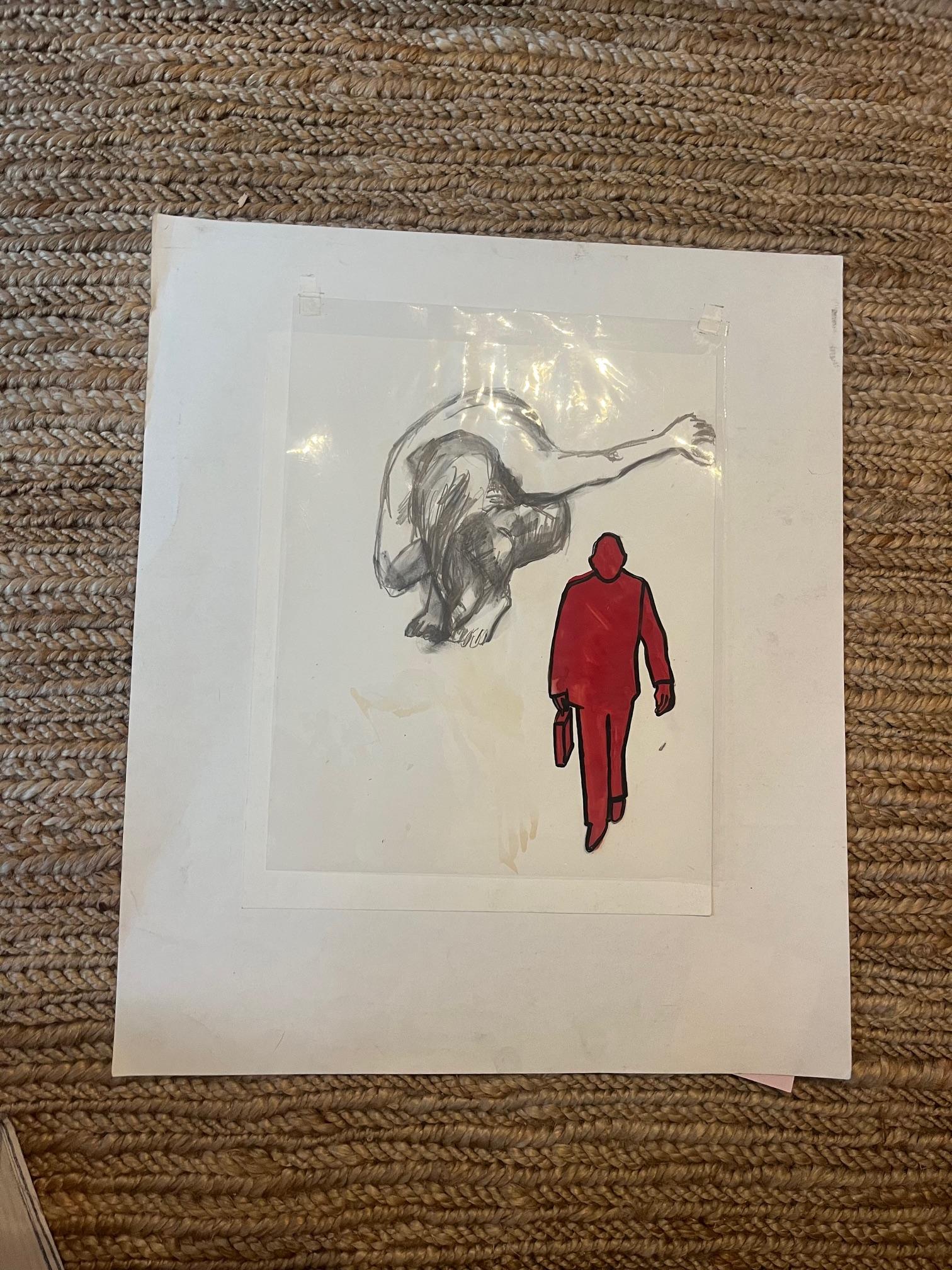 Mixed Media-Kunst auf Papier (Moderne) im Angebot