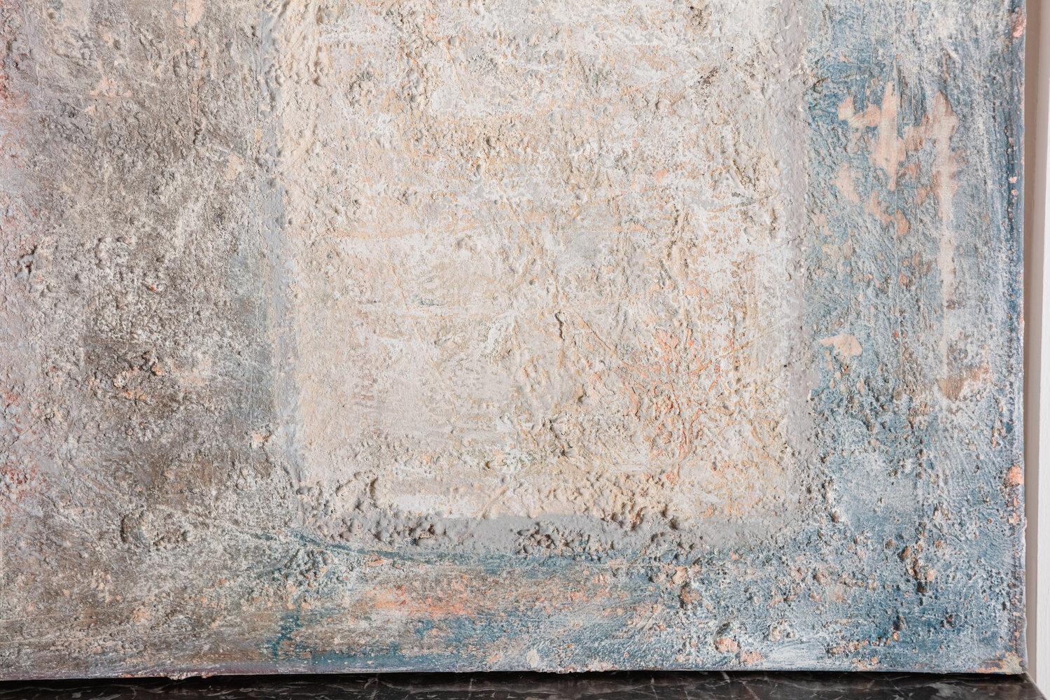 Oil and sand create a beautifully textural piece by Mexican artist Yishai Jusidman (1963). This piece is signed and dated (1982) by the artist on the lower right. 

  