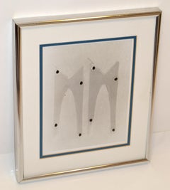 Mixed Media Chrome Framed Paper Cut Art Mid-Century Modern, 1980s