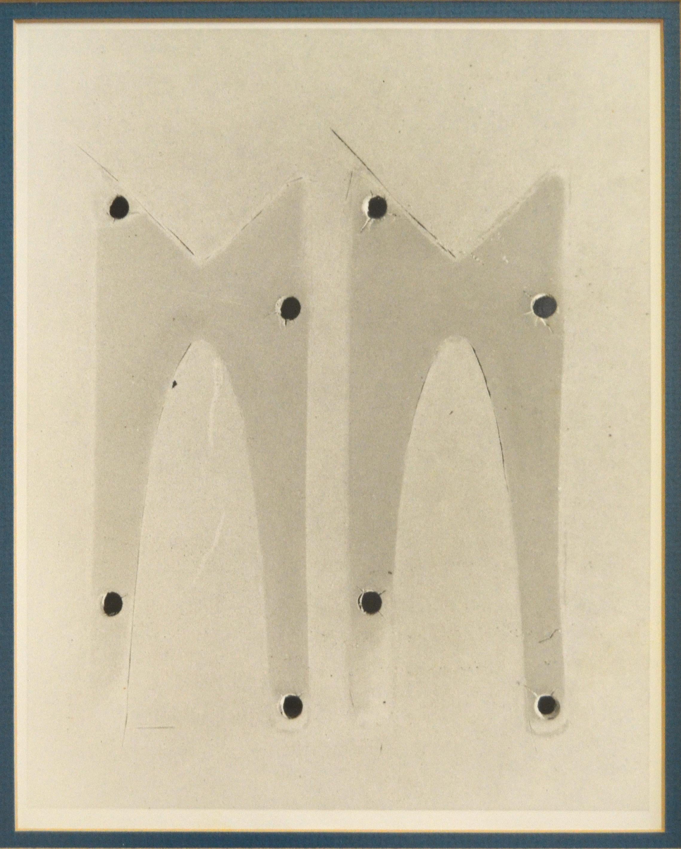 Mid-Century moderno Mixed Media Chrome Framed Paper Cut Art Mid-Century Modern, 1980s in vendita