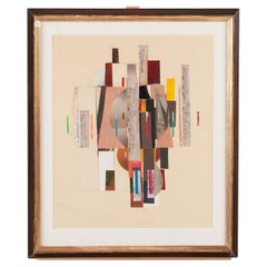 Mixed Media Collage By Ingvar Olson, Signed