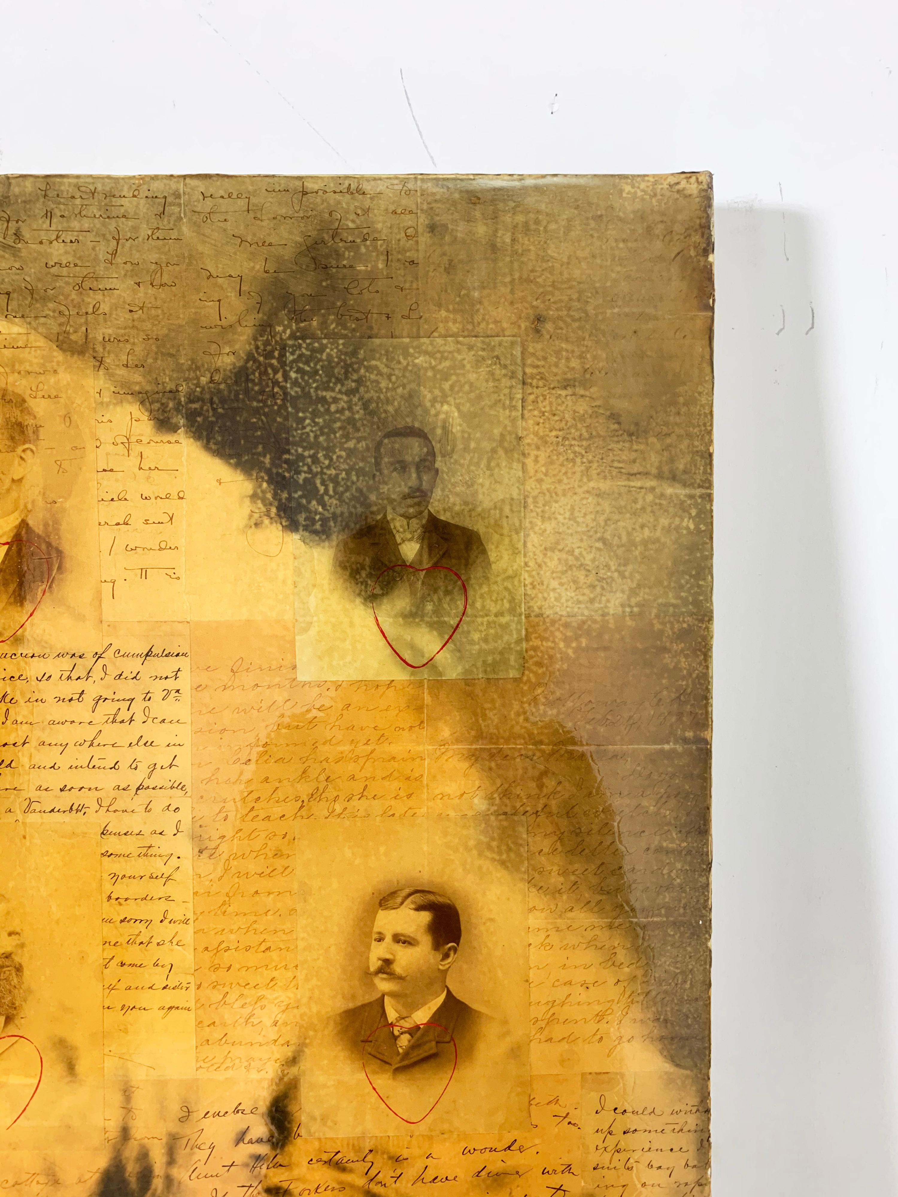 Mixed Media Collage of Antique Photographs and Letters by Ben Freeman For Sale 3