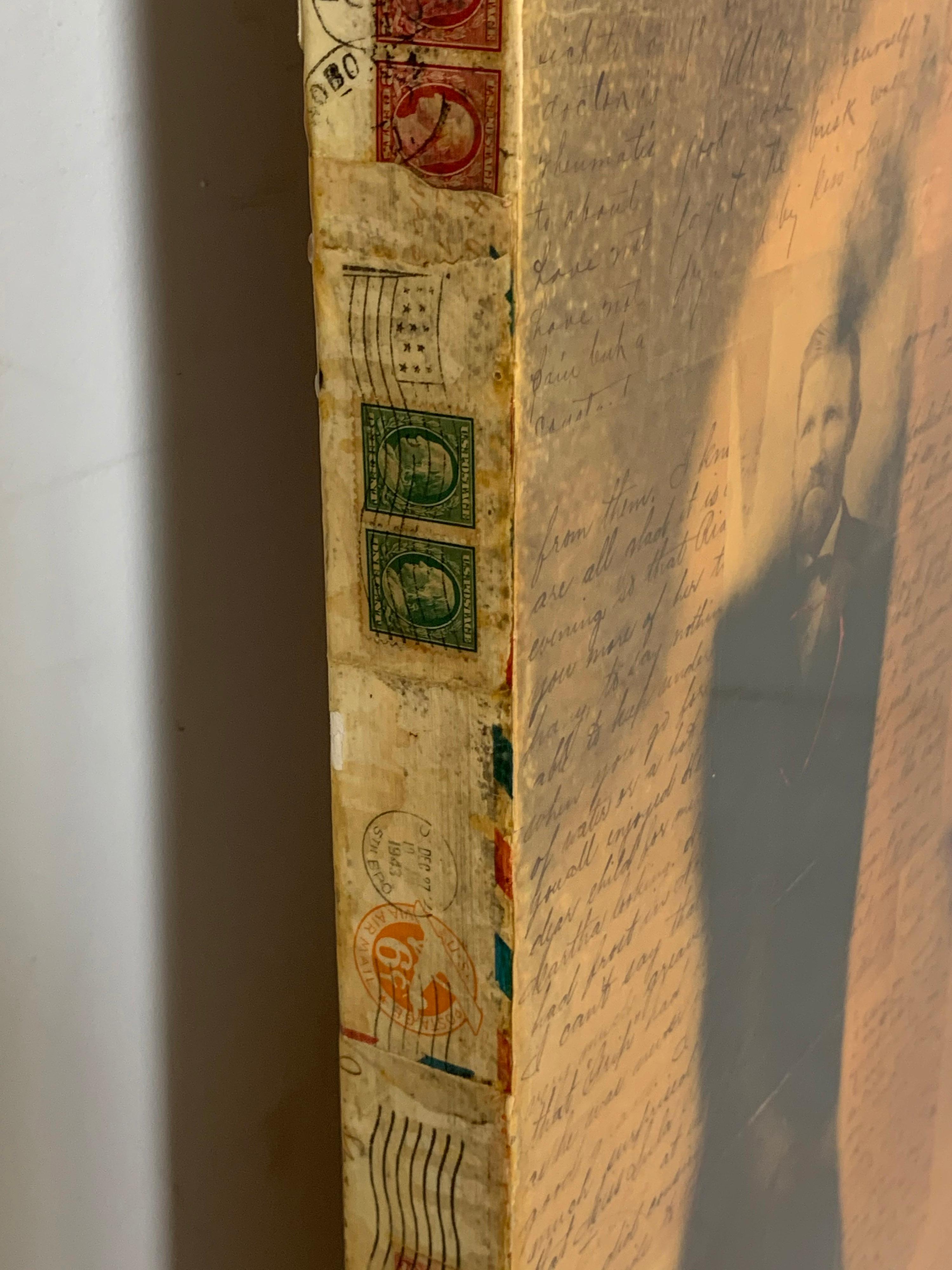 Mixed Media Collage of Antique Photographs and Letters by Ben Freeman For Sale 7