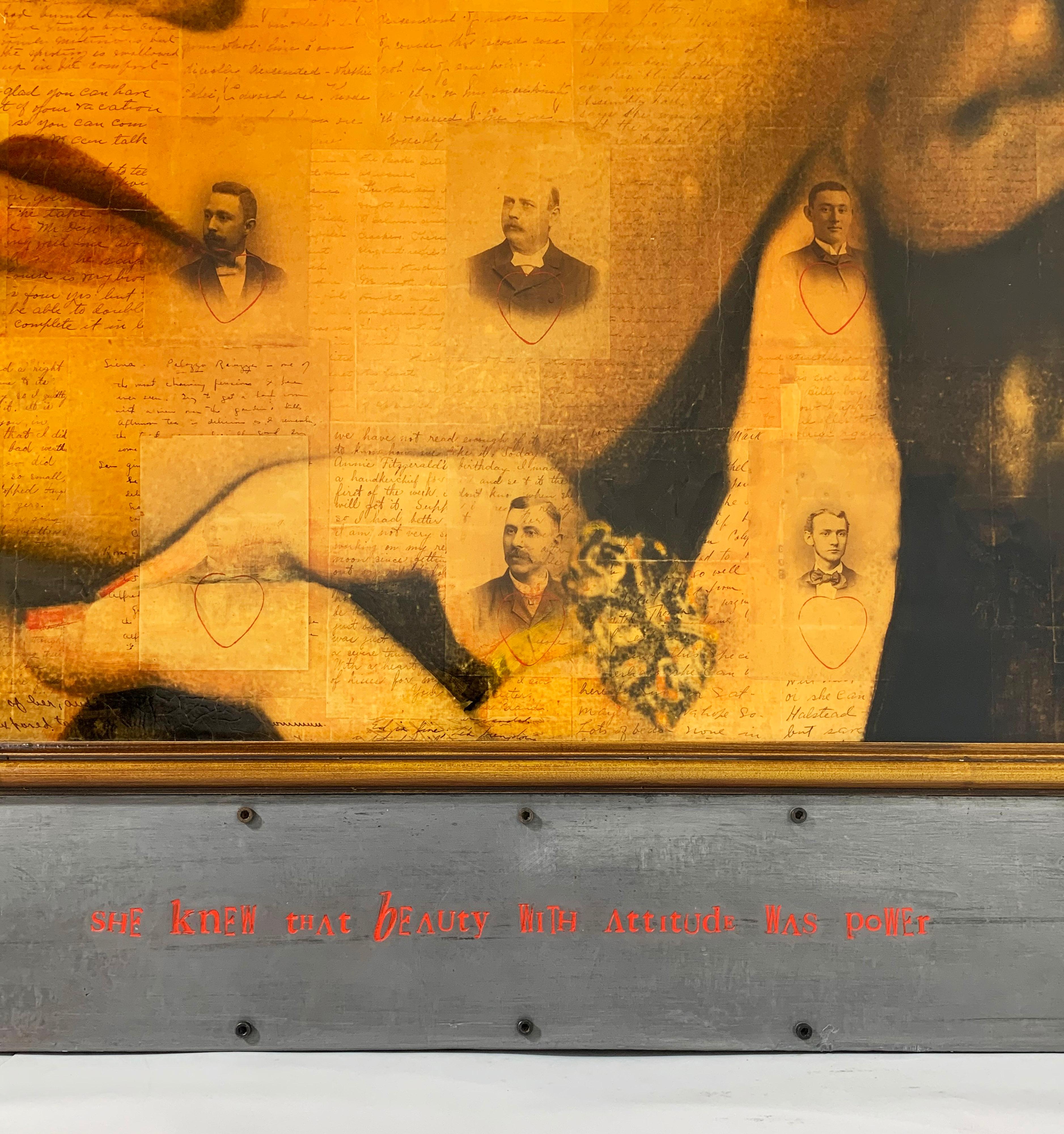 Postmoderne Collage de photographies et de lettres en techniques mixtes d'antiquités par Ben Freeman en vente