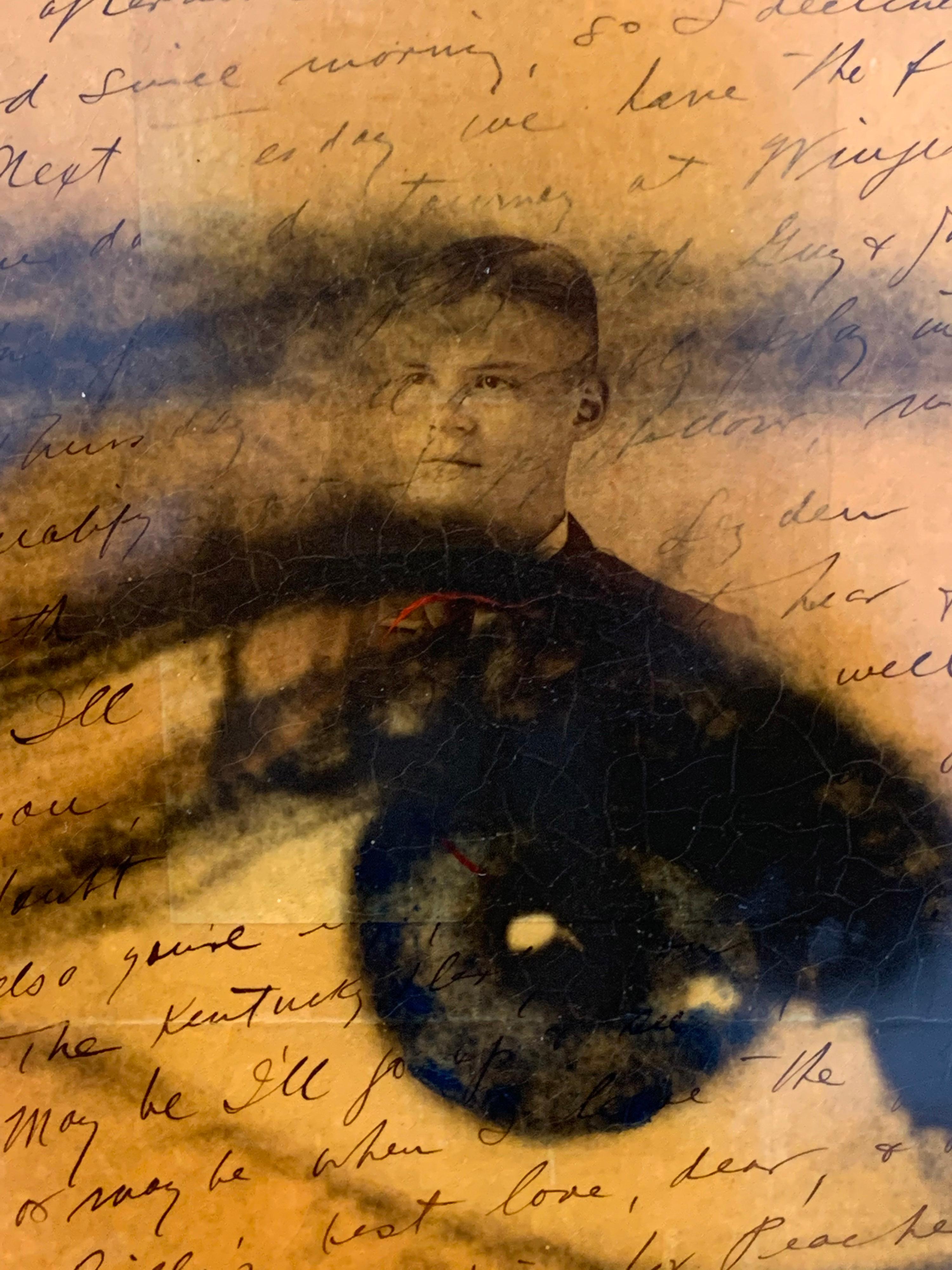 Contemporary Mixed Media Collage of Antique Photographs and Letters by Ben Freeman For Sale