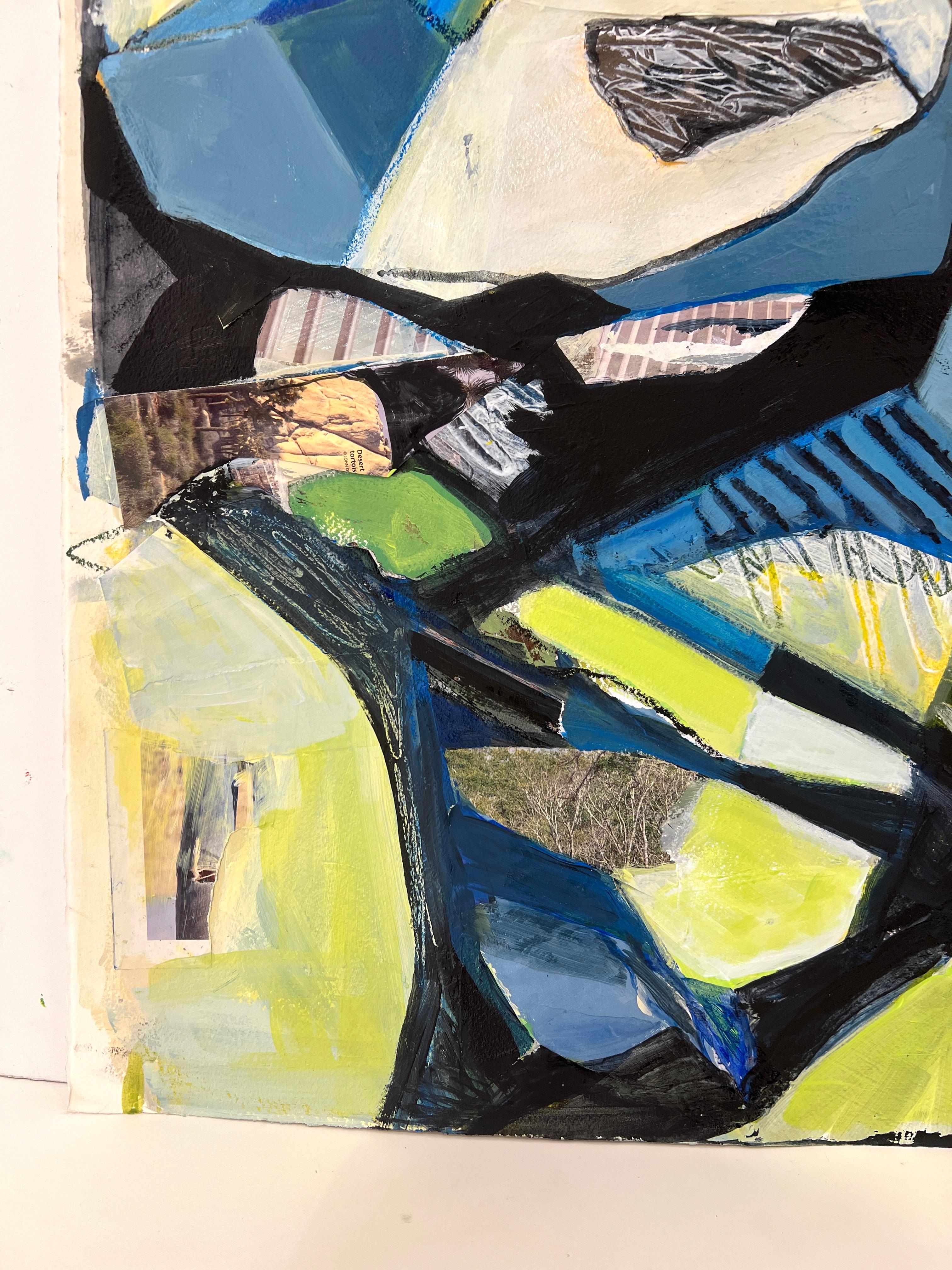 Mixed Media Collage on Paper by Susan E. Wolfe For Sale 4
