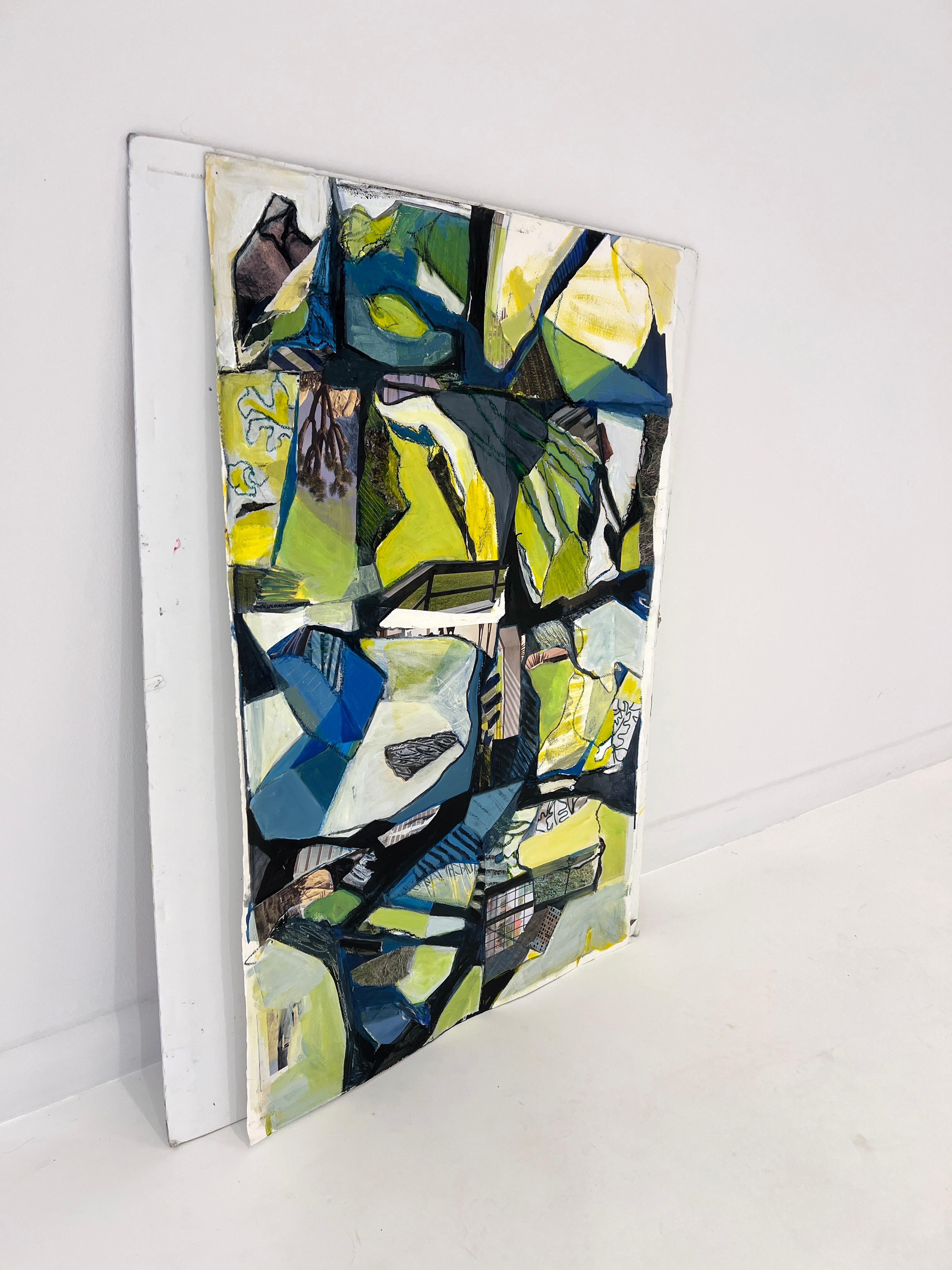 American Mixed Media Collage on Paper by Susan E. Wolfe For Sale