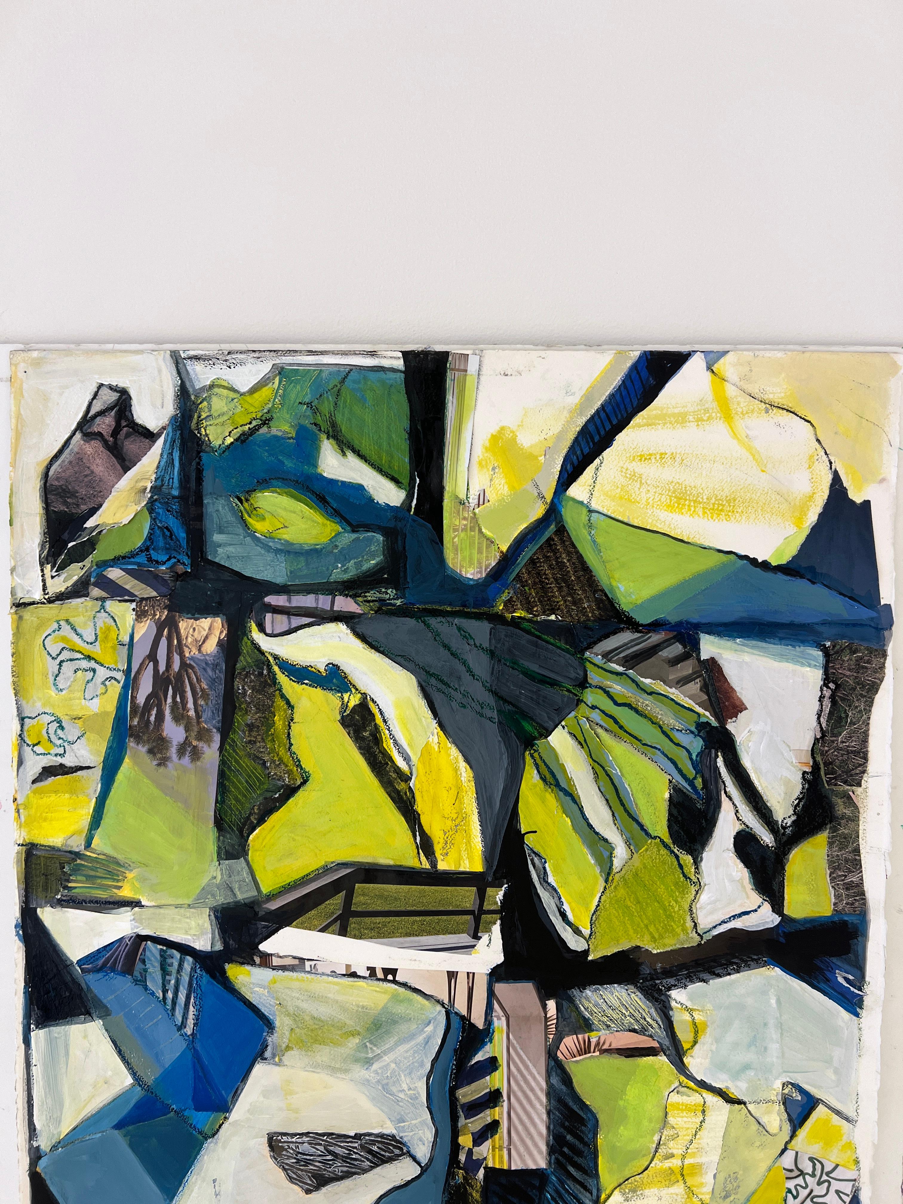 Mixed Media Collage on Paper by Susan E. Wolfe In Good Condition For Sale In New York, NY