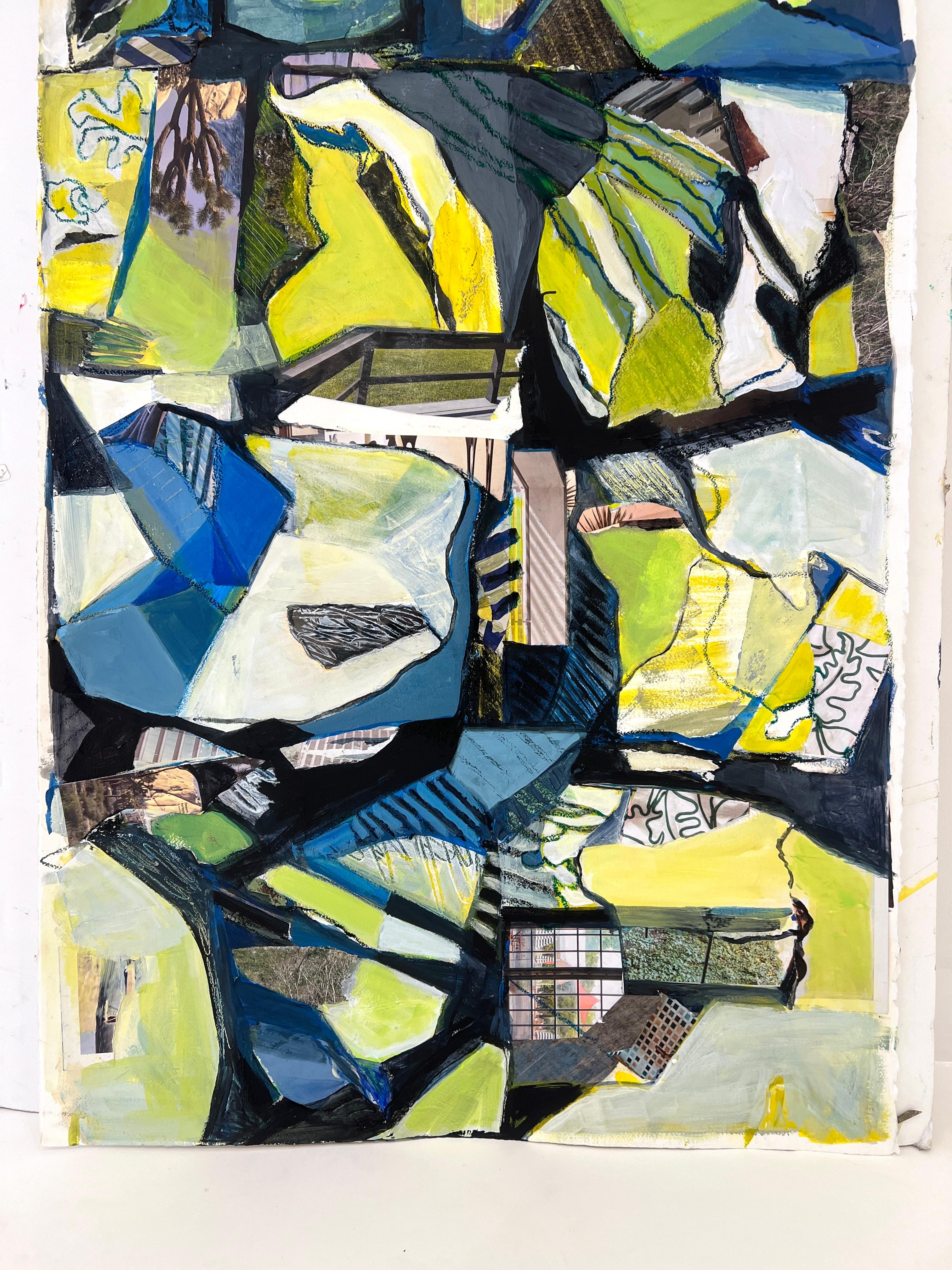 Contemporary Mixed Media Collage on Paper by Susan E. Wolfe For Sale
