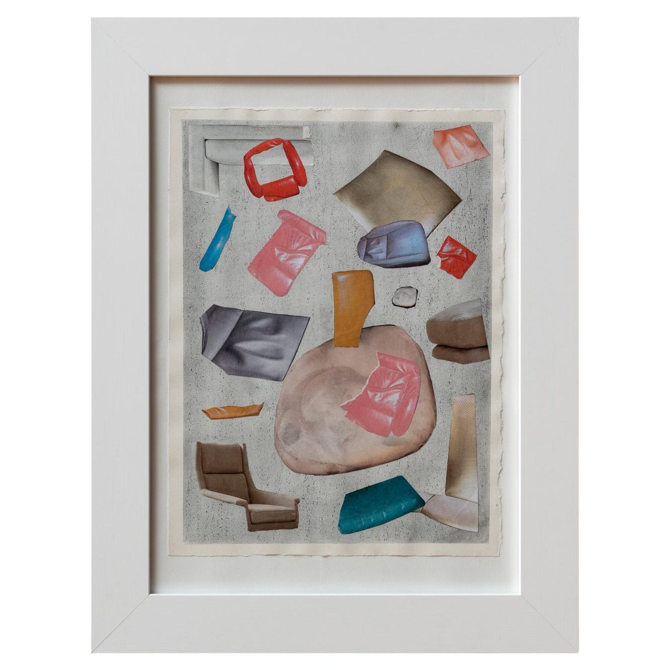 Framed Contemporary Mixed Media Collage on Paper, Ilana Harris-Babou 'Imprint I'